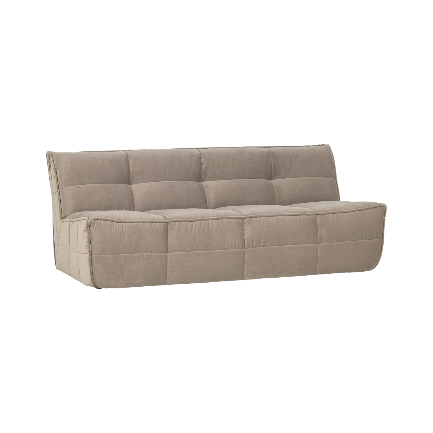 Sofa van fluweel CLUSTER - module voor 3 personen beige