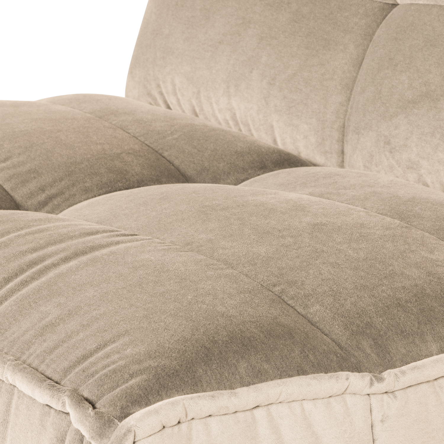 Velvet Armchair / CLUSTER Module in Light Beige