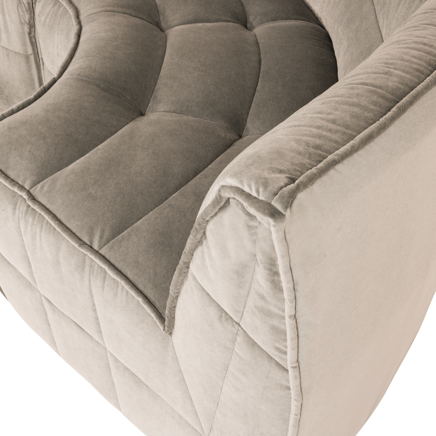 Sofa van fluweel CLUSTER - hoekmodule beige