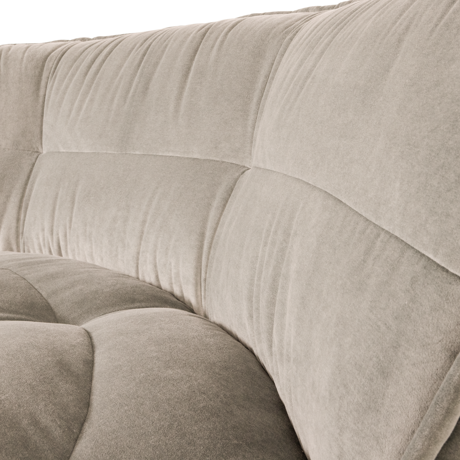 Sofa van fluweel CLUSTER - hoekmodule beige