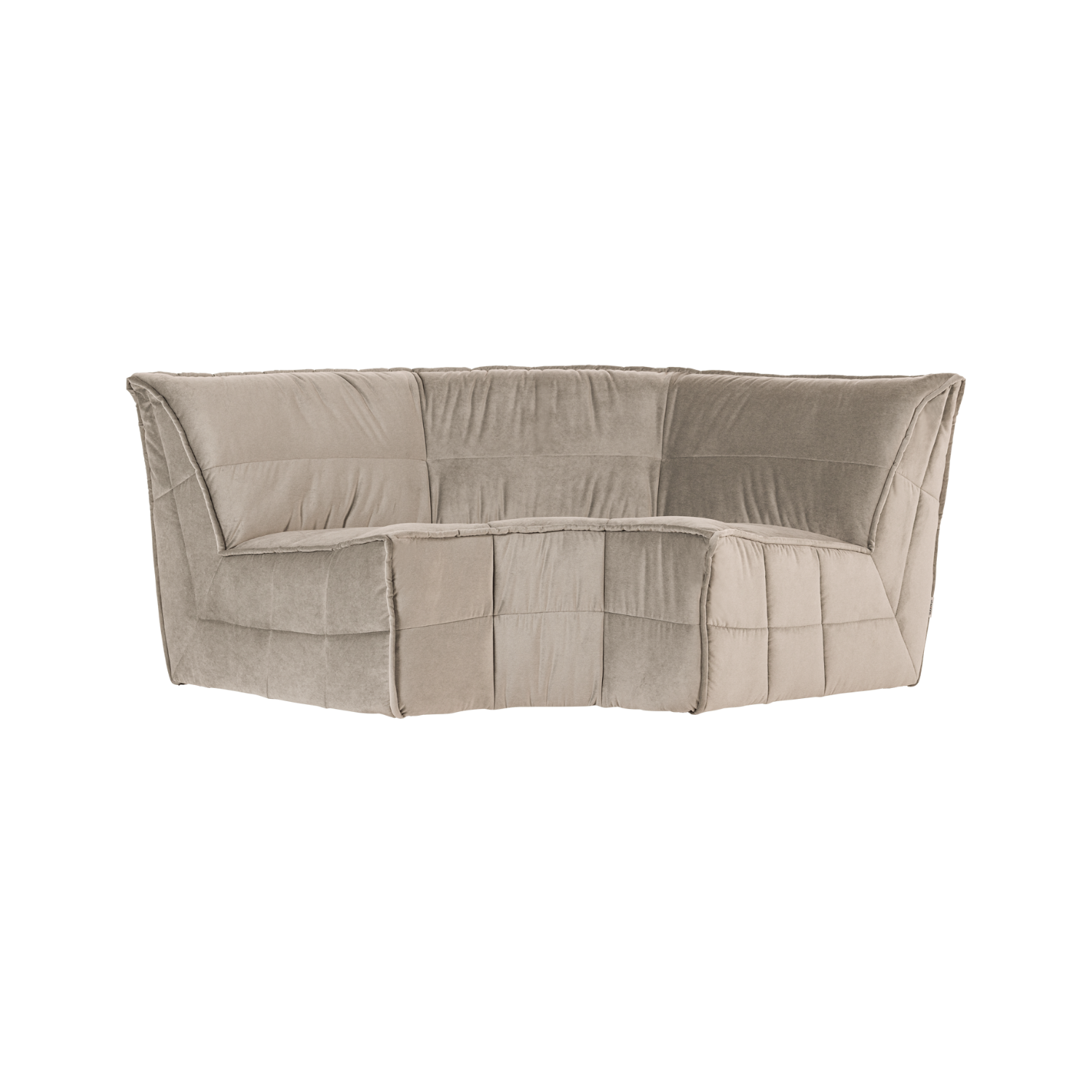 Sofa van fluweel CLUSTER - hoekmodule beige