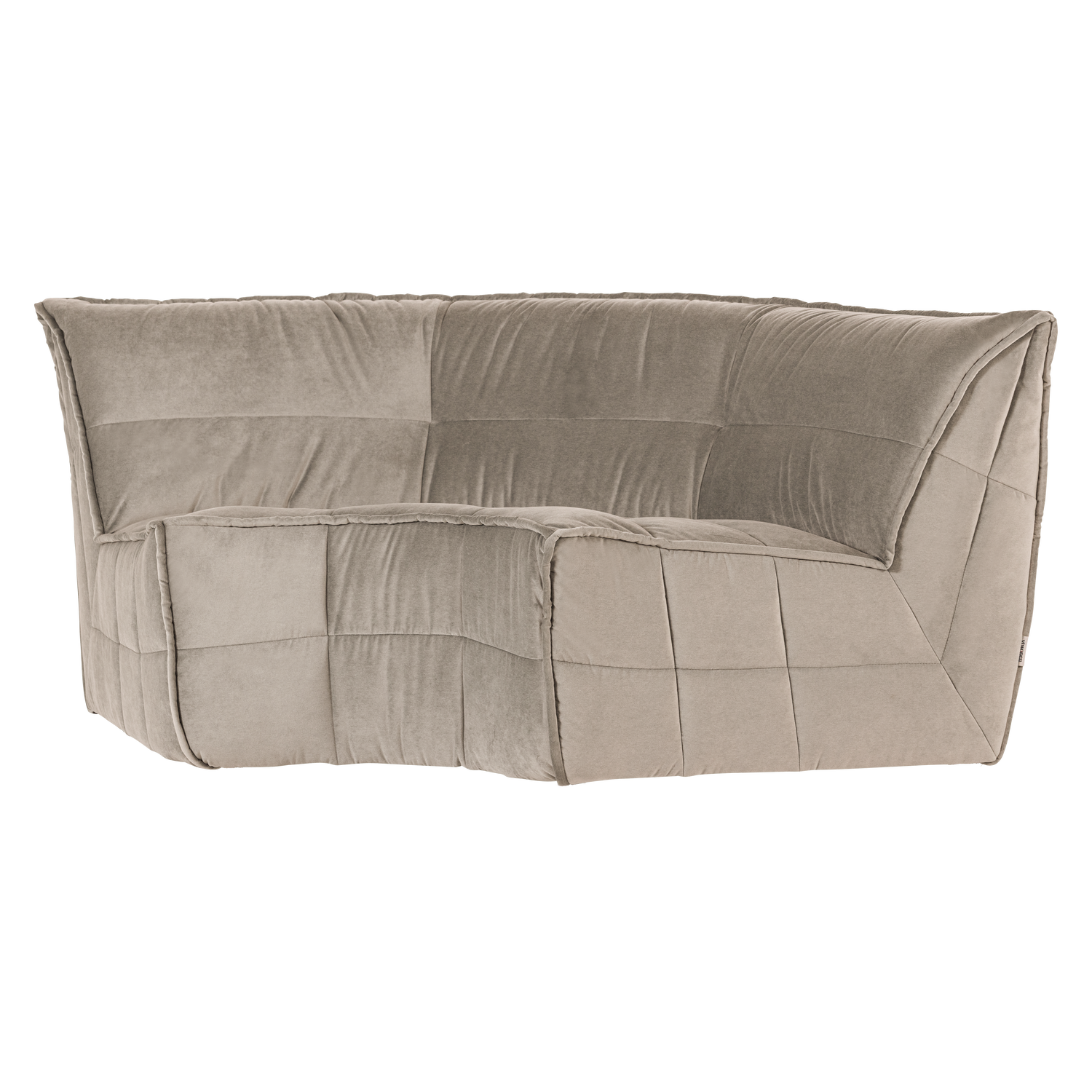 Sofa van fluweel CLUSTER - hoekmodule beige