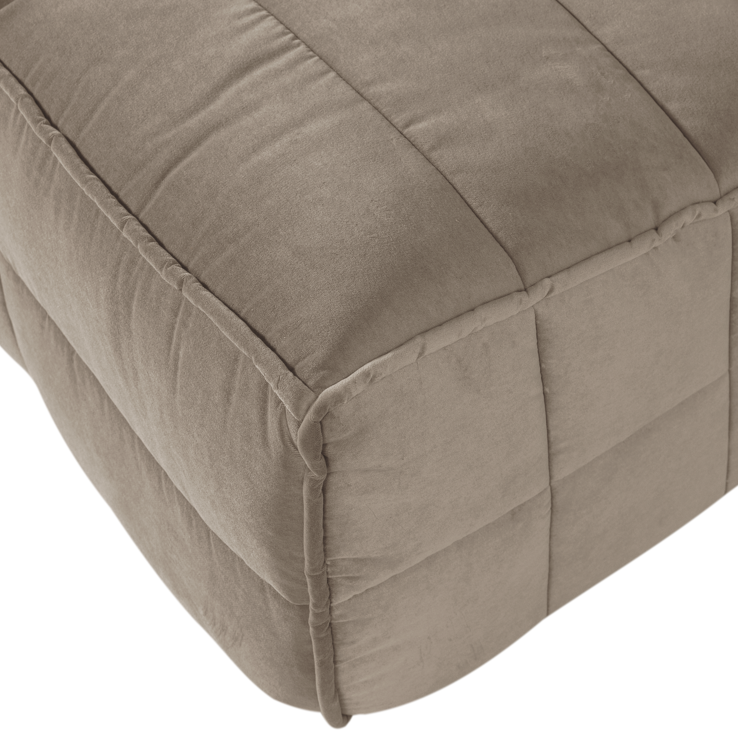 Sofa modułowa aksamitna CLUSTER BENCH - element 3-osobowy beżowy do salonu