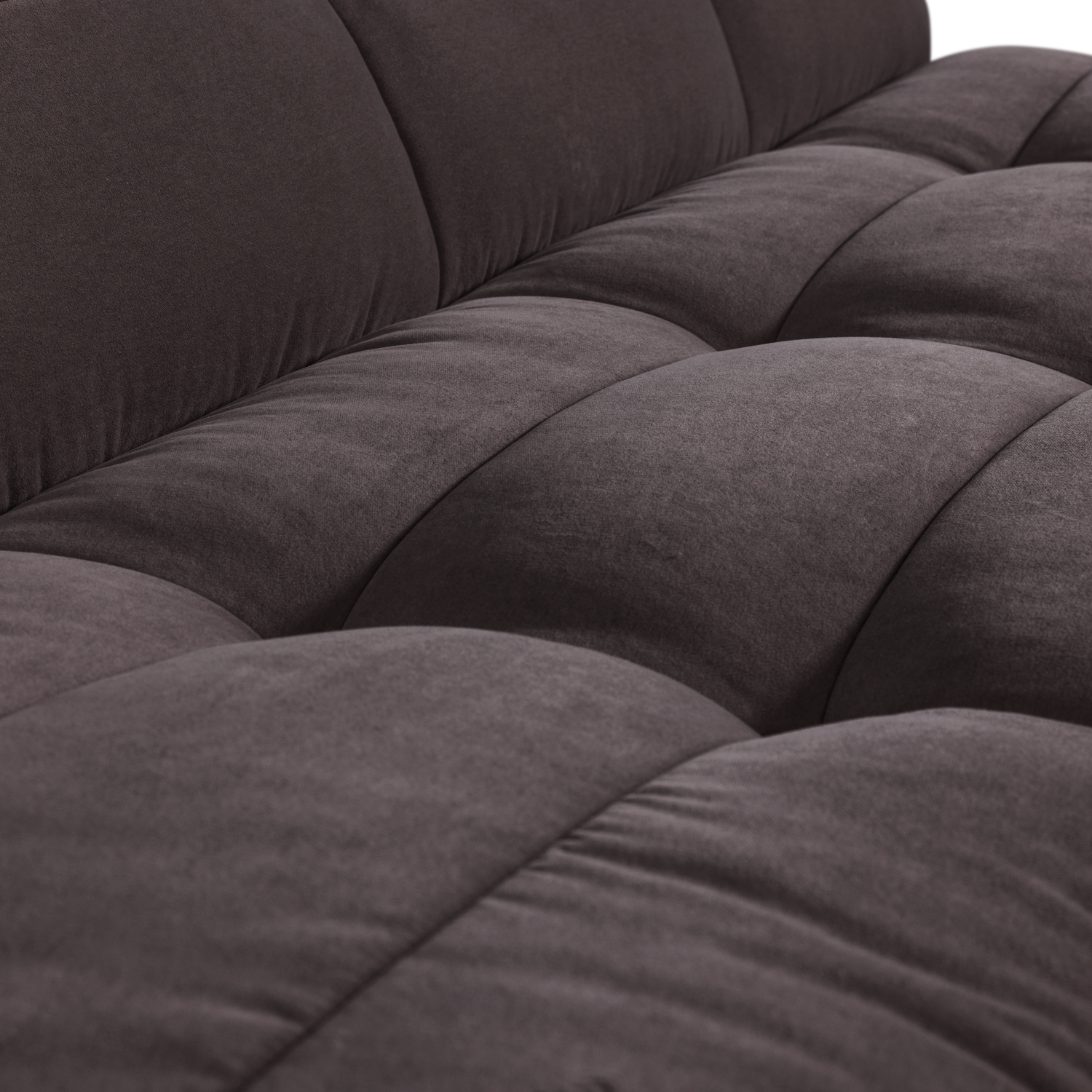 Sofa aksamitna CLUSTER BENCH - moduł 3-osobowy czekoladowy – welur