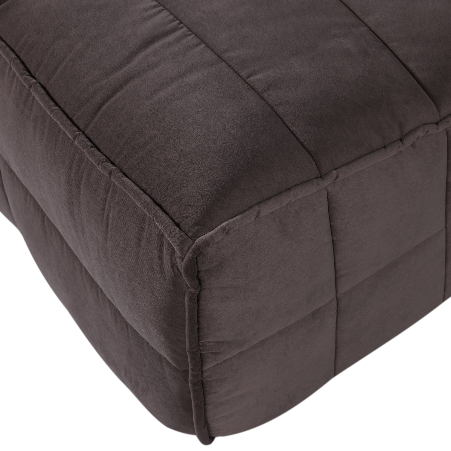 Sofa aksamitna CLUSTER BENCH - moduł 3-osobowy czekoladowy do salonu