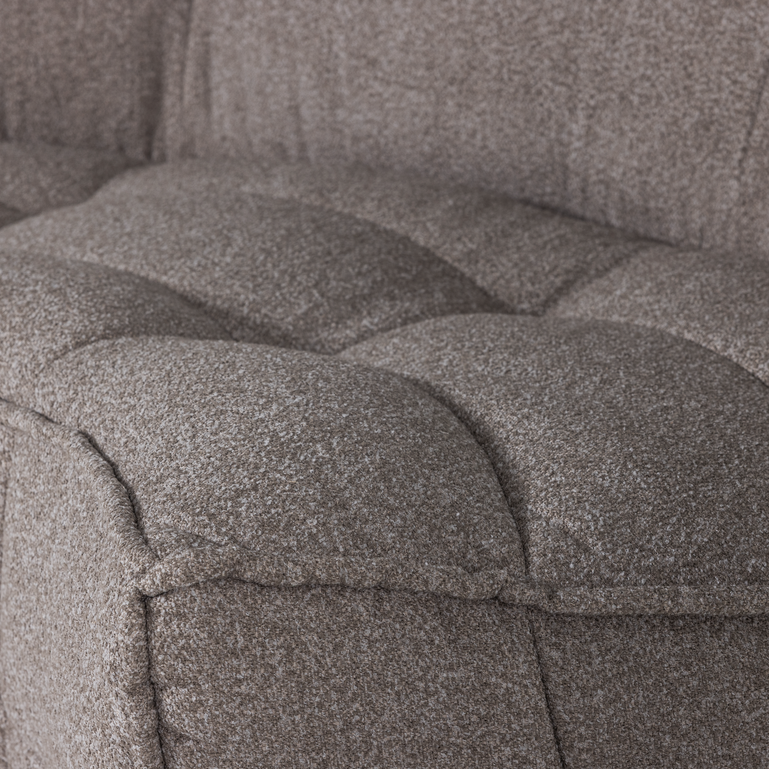 Sofa CLUSTER - moduł narożny szarobrązowy bouclé do salonu