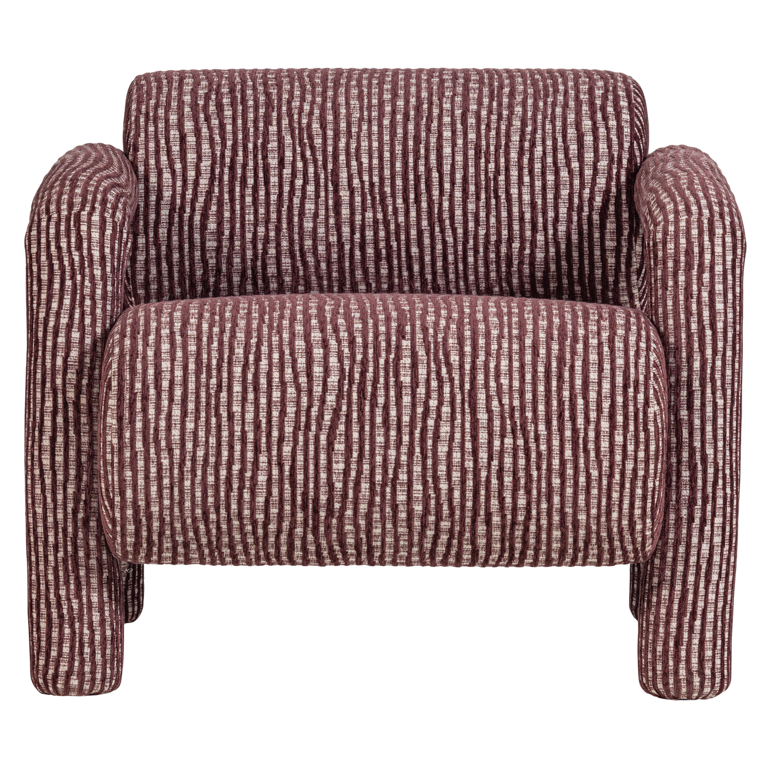 Fauteuil LENNY grijs met bordeauxrood