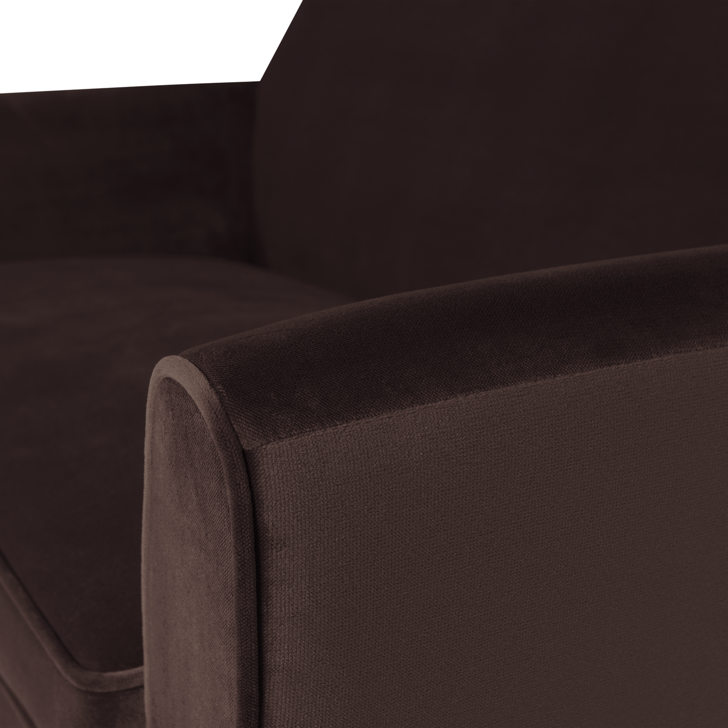 Brown Velvet 2-Seater Sofa ROCCO