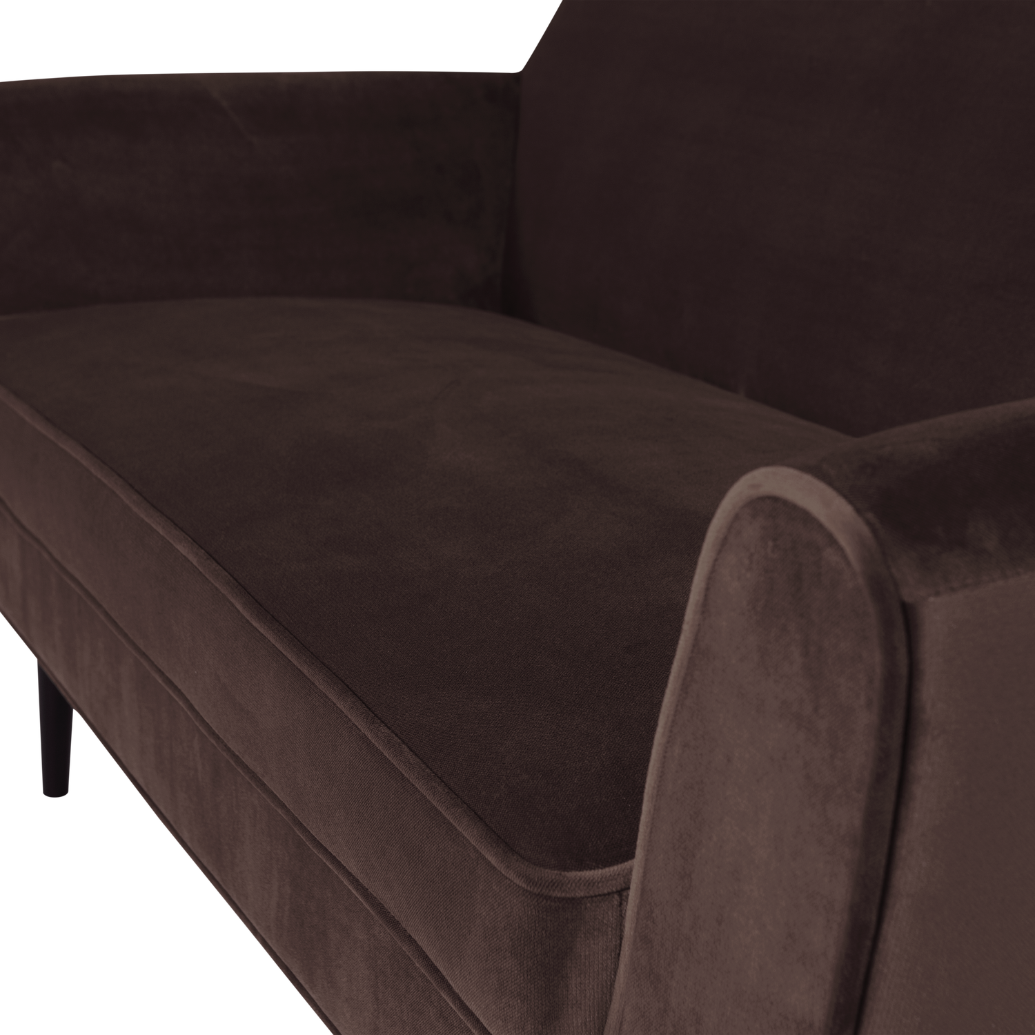 Brown Velvet 2-Seater Sofa ROCCO