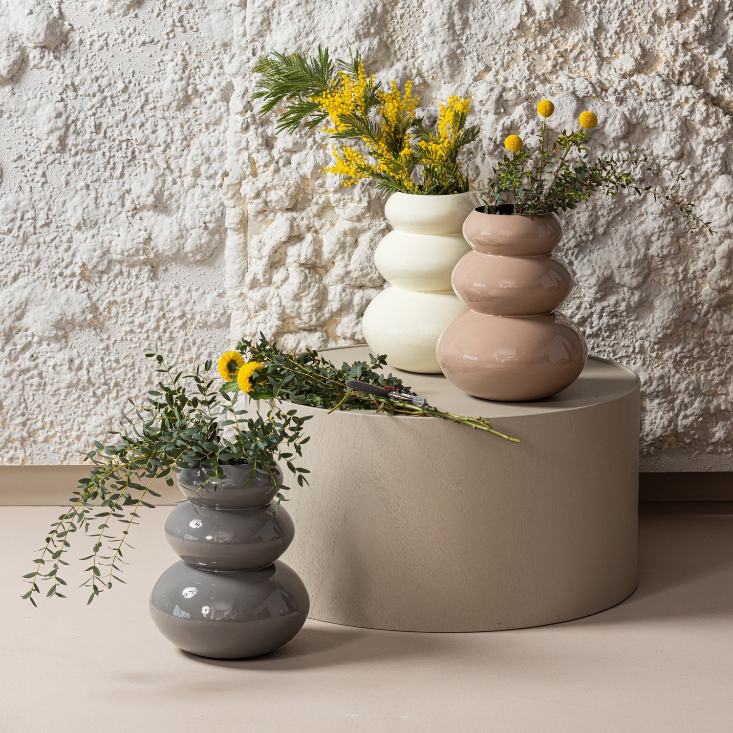 Vase TERA hellgrau