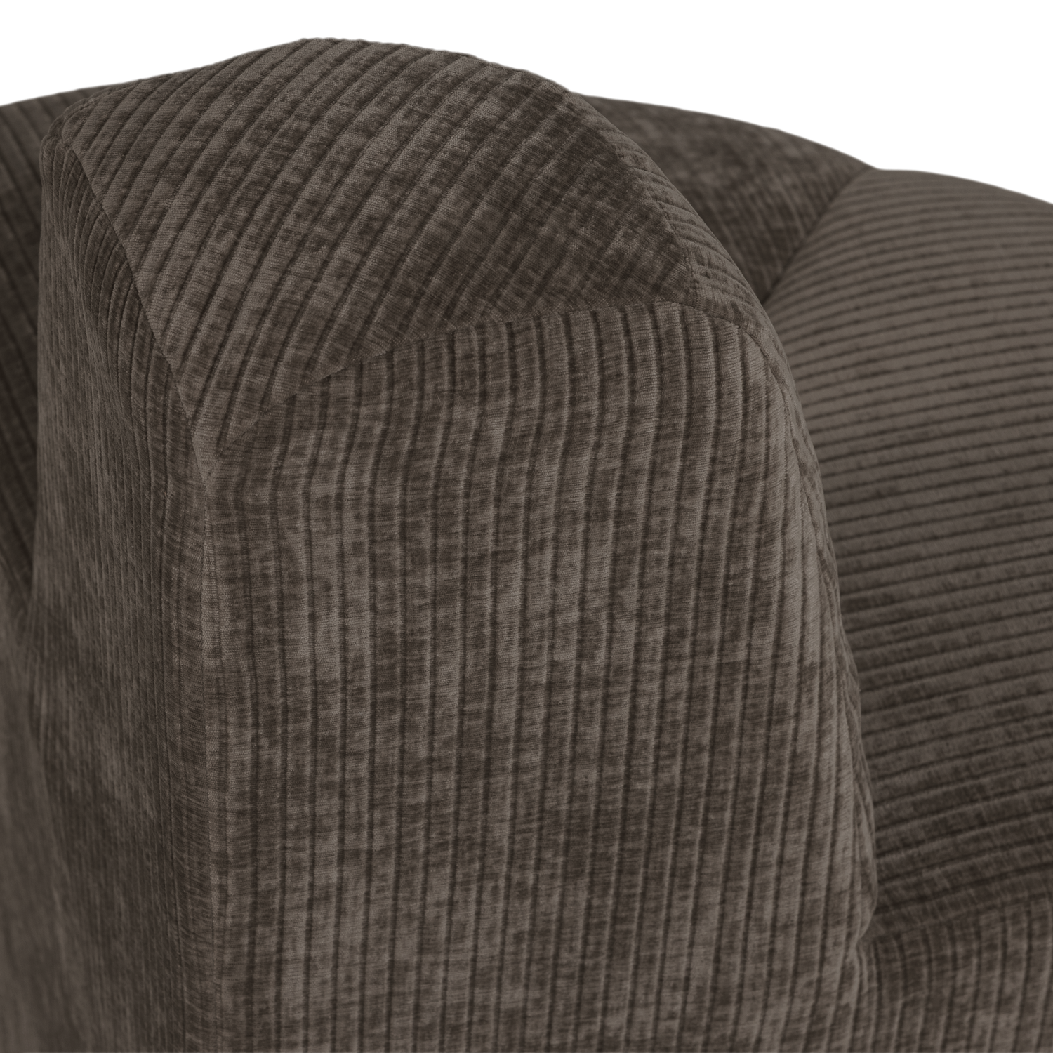 Modulaire bank MOJO BENCH - afgeronde hoekelement in bruin corduroy