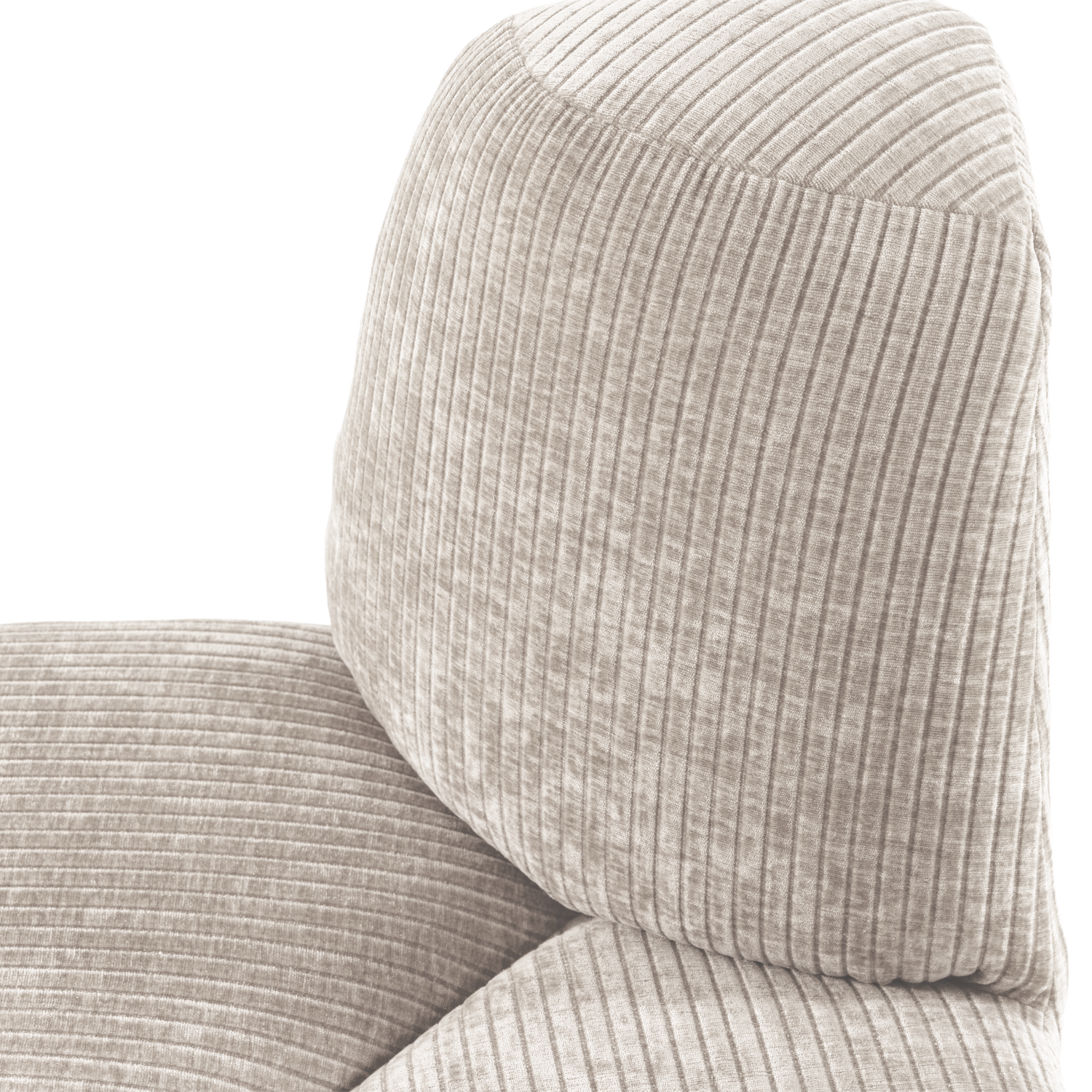 Modulaire bank MOJO - afgeronde hoekelement ecru ribstof