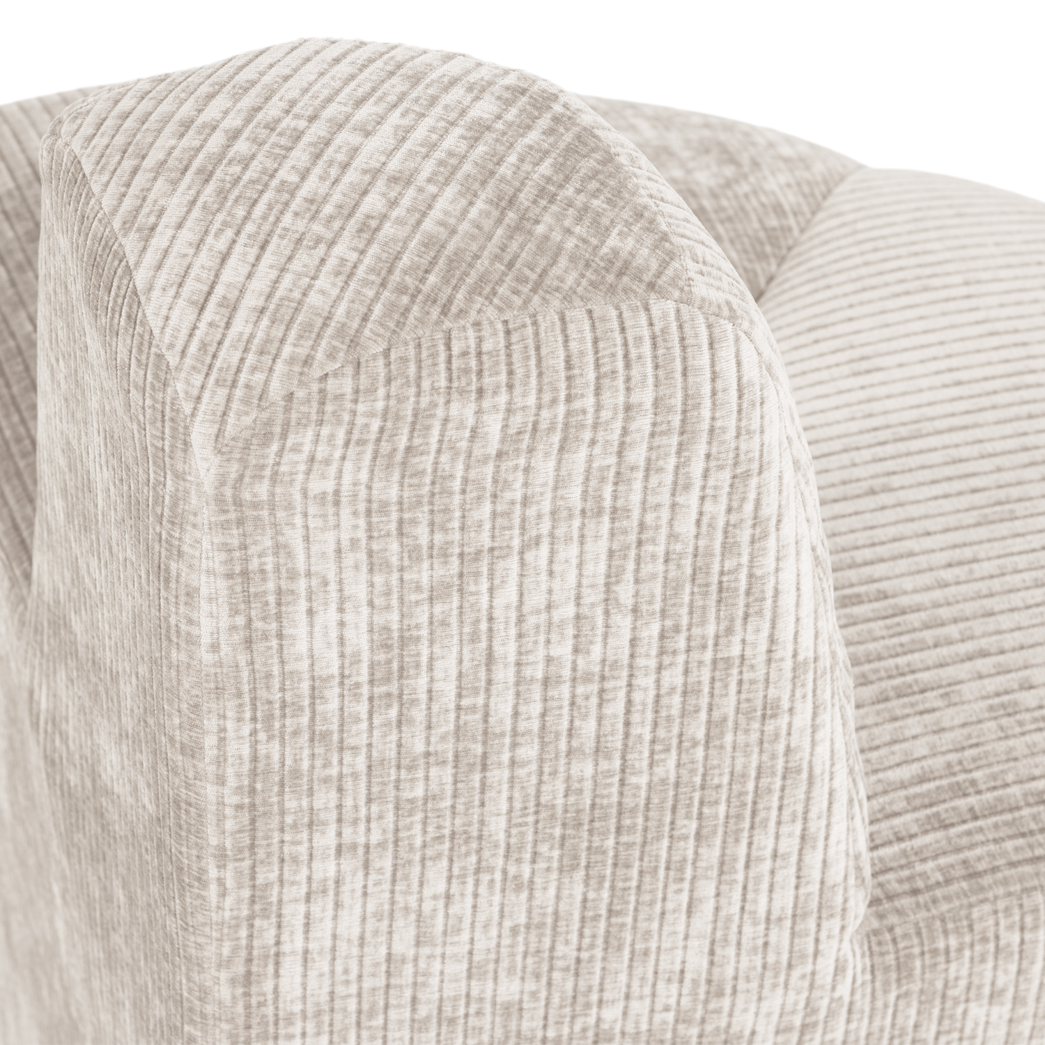 Modulaire bank MOJO - afgeronde hoekelement ecru ribstof