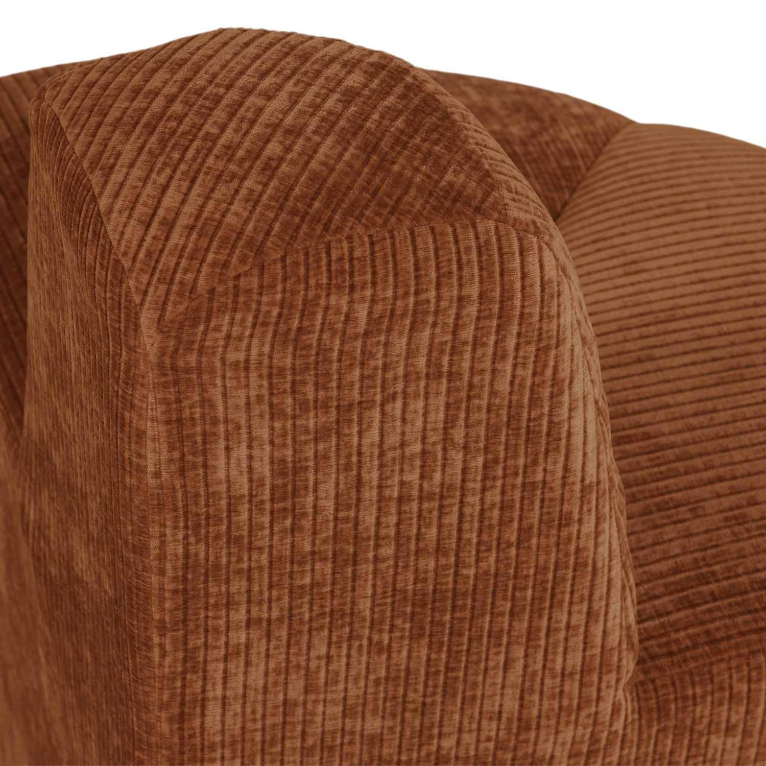 MOJO BENCH Modular Sofa - Rounded Corner Element in Brick Brown Corduroy