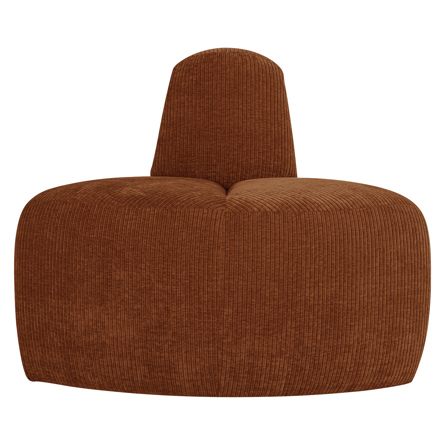 MOJO BENCH Modular Sofa - Rounded Corner Element in Brick Brown Corduroy