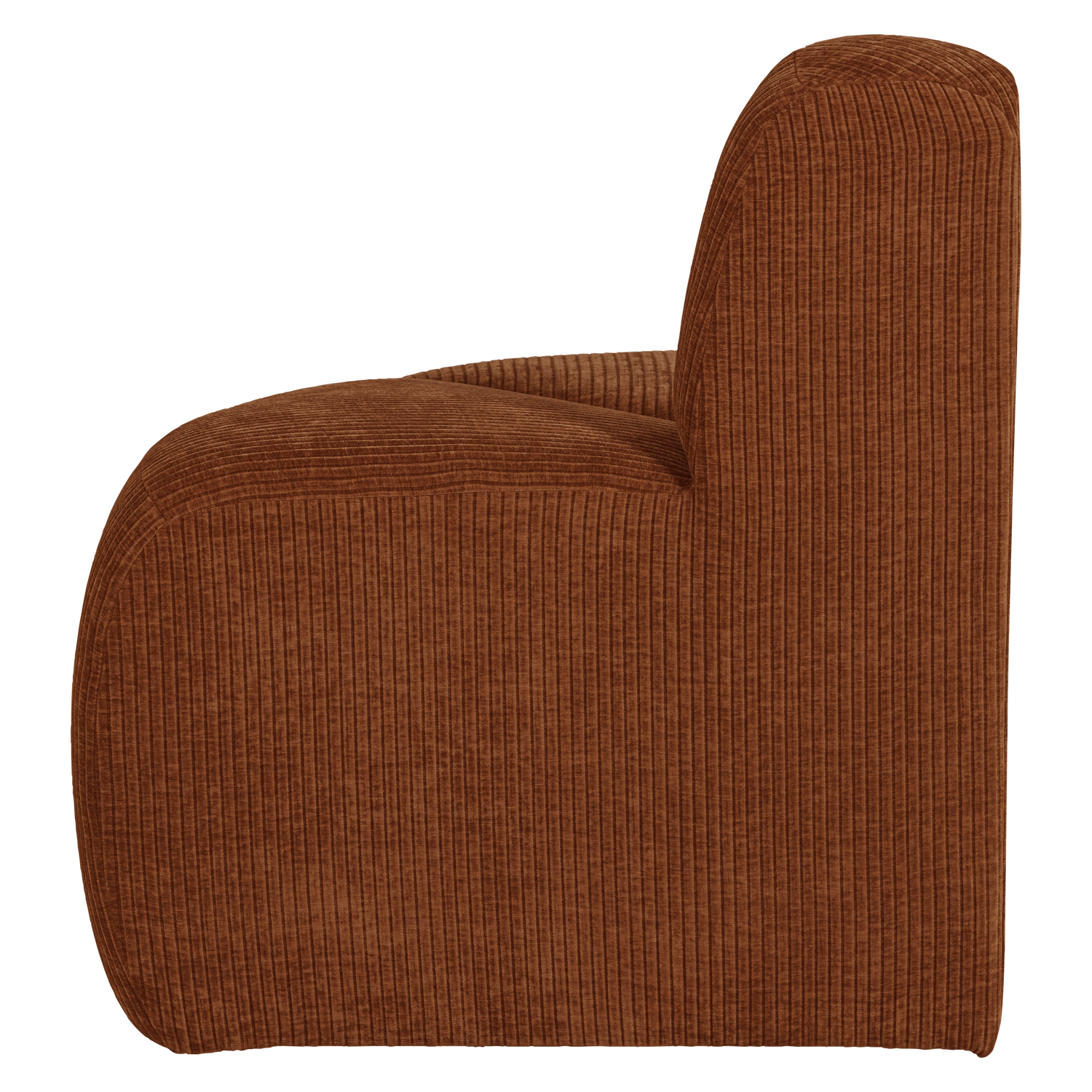 MOJO BENCH Modular Sofa - Rounded Corner Element in Brick Brown Corduroy
