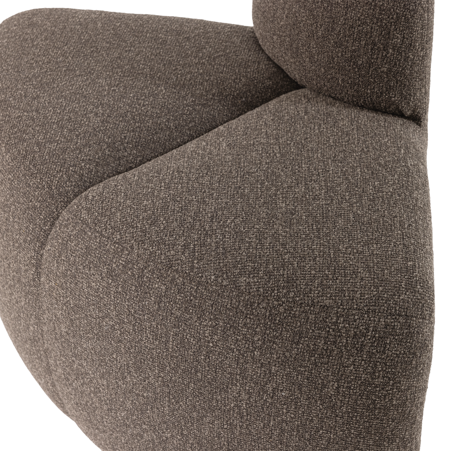 Sofa modułowa MOJO BENCH - element narożny zaokrąglony brązowy bouclé do salonu