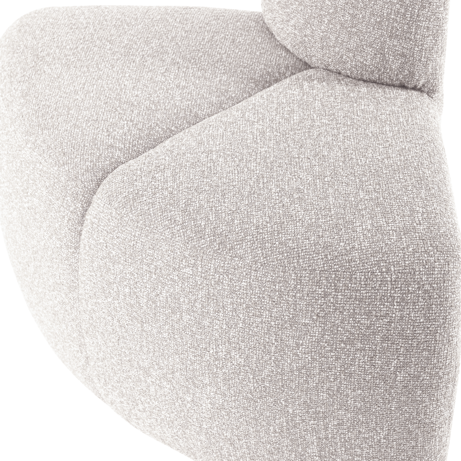 Modulaire bank MOJO BENCH - afgeronde hoekelement ecru bouclé