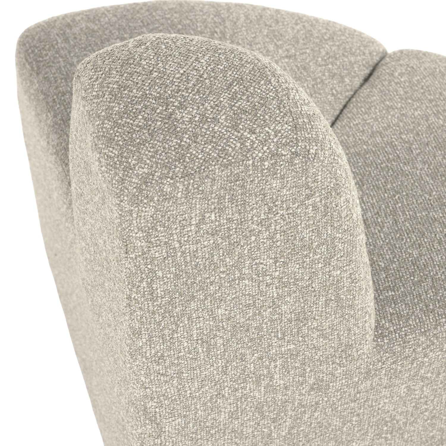 Sofa modułowa MOJO BENCH - element narożny zaokrąglony beżowy bouclé – styl nowoczesny
