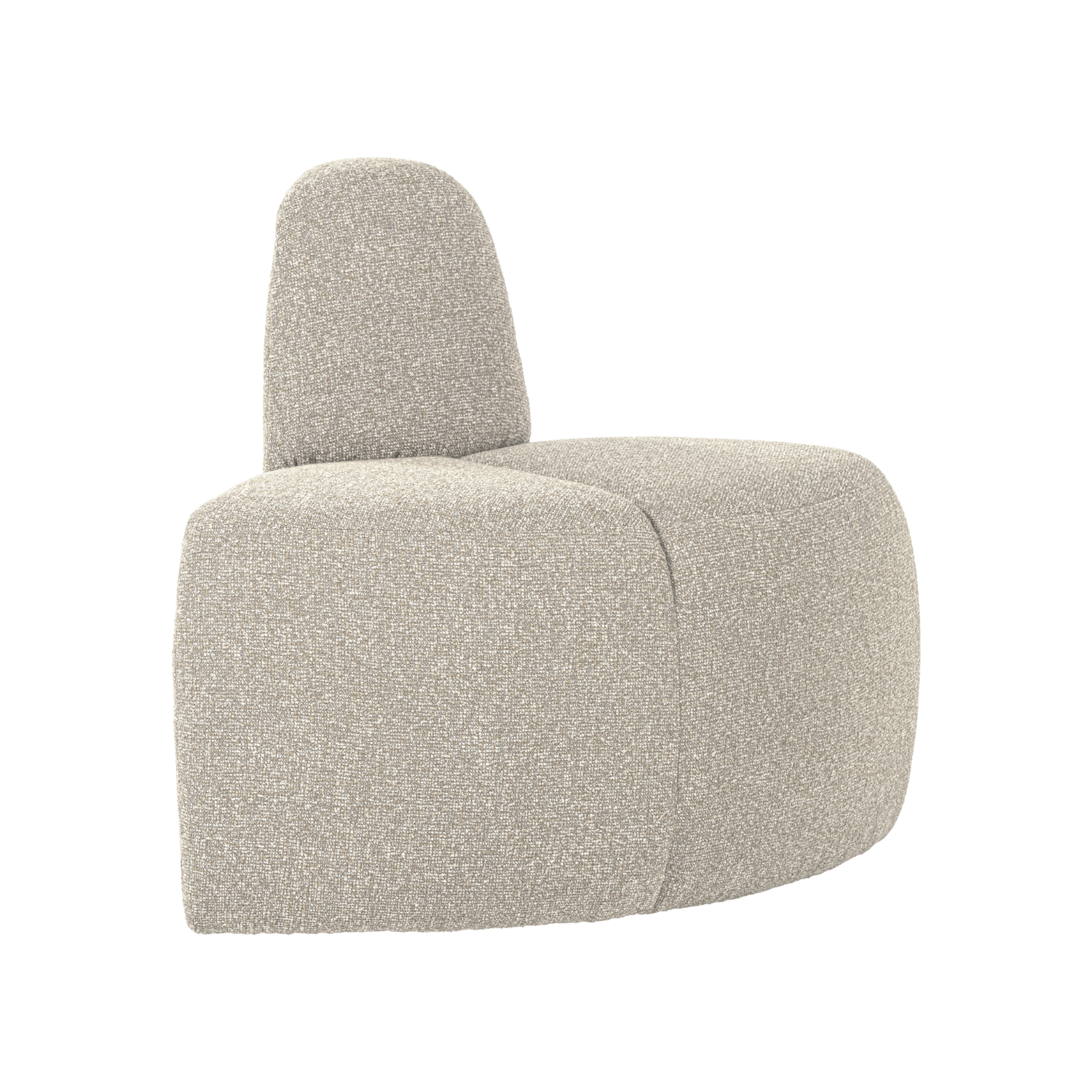 Sofa modułowa MOJO BENCH - element narożny zaokrąglony beżowy bouclé – Woood