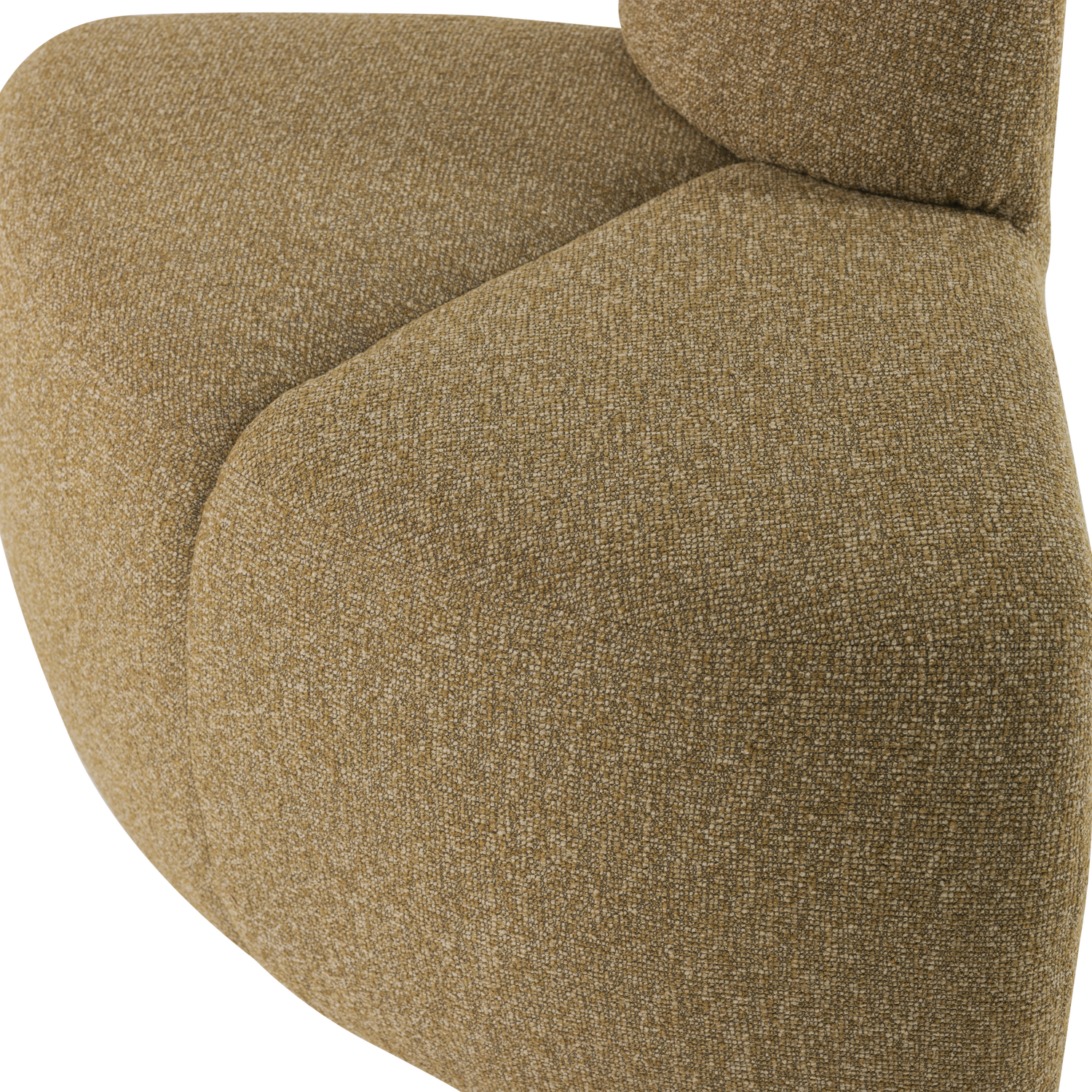 Sofa modułowa MOJO BENCH - element narożny zaokrąglony miodowy bouclé do salonu