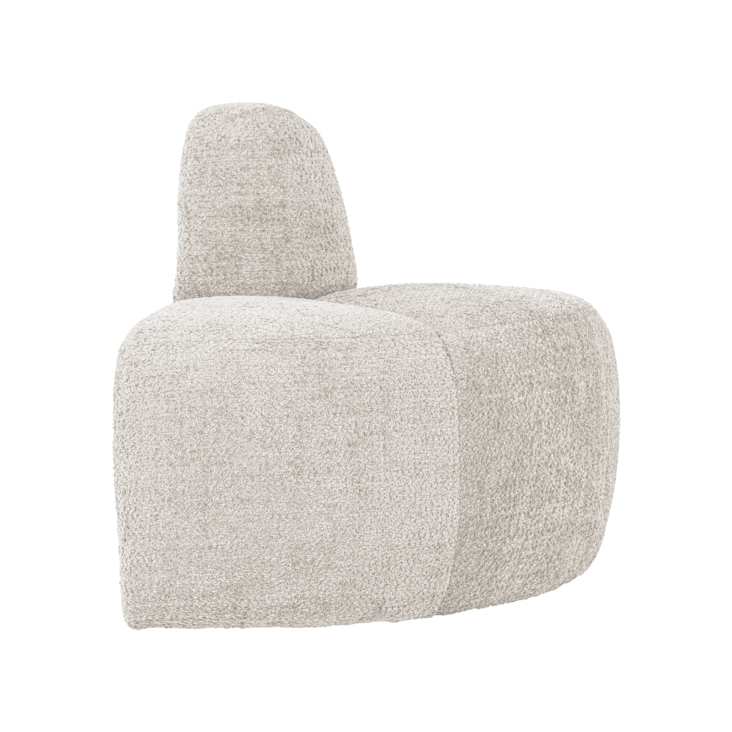 Sofa modułowa MOJO BENCH - element narożny zaokrąglony ecru szenil – Woood