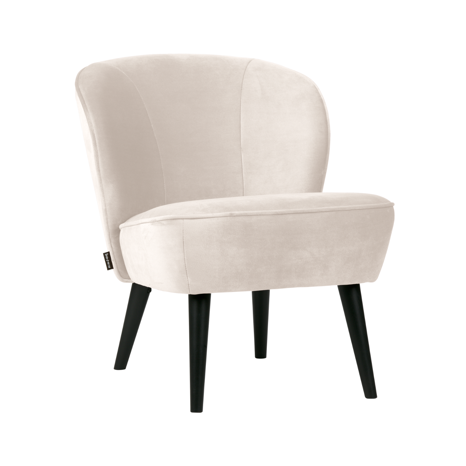 Velvet Armchair SARA Broken White