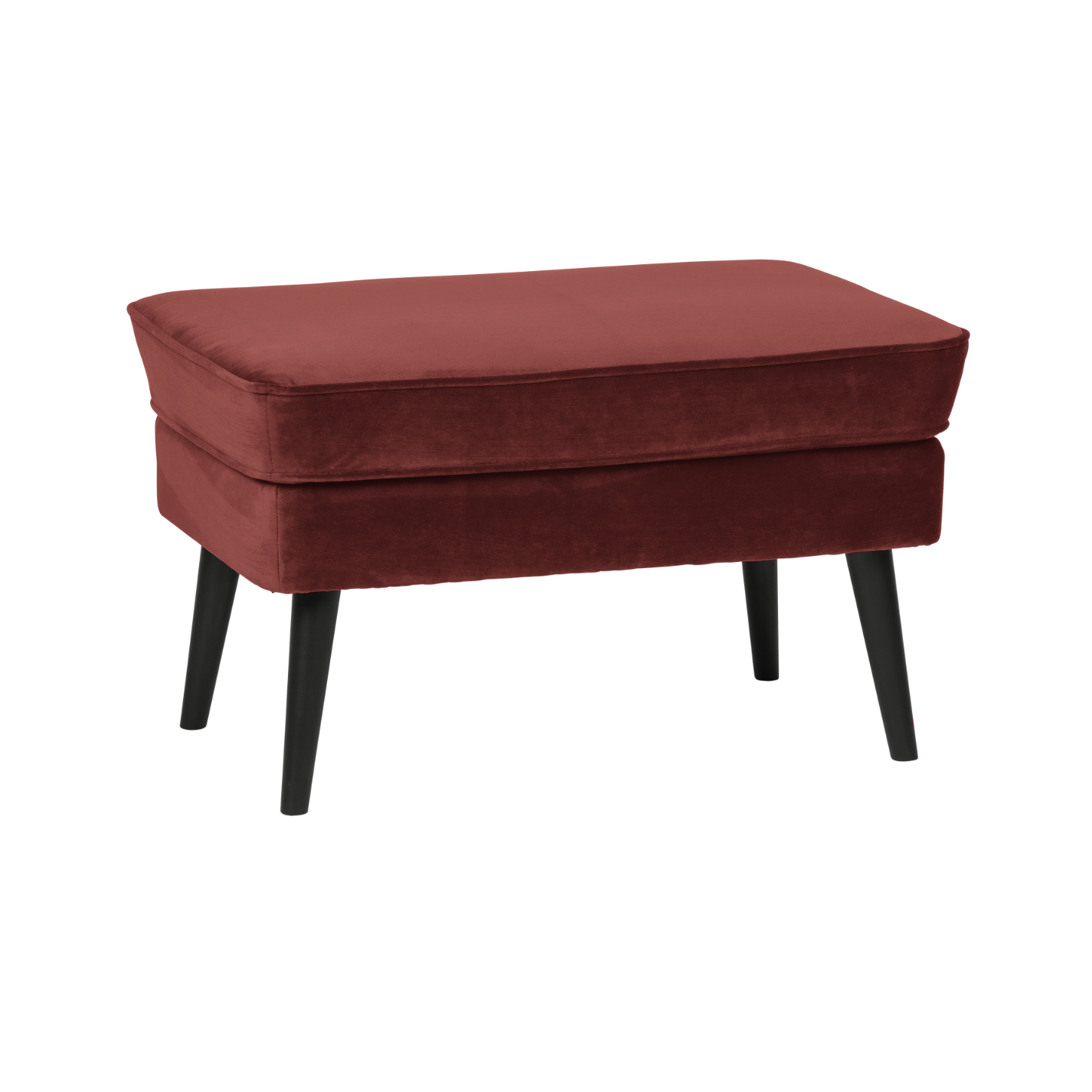 Burgundy Velvet Ottoman ROCCO