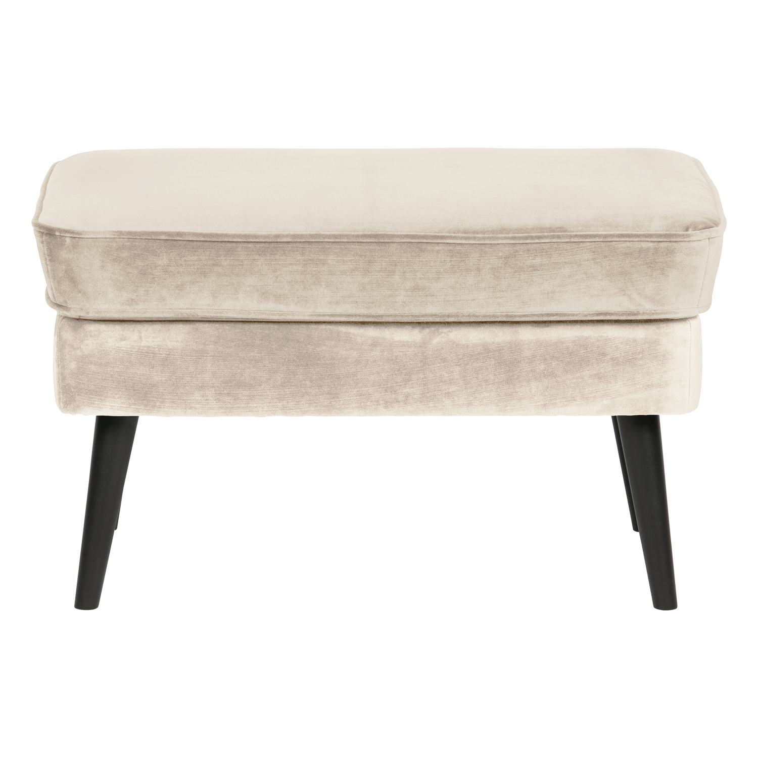 Velvet Footrest ROCCO Broken White