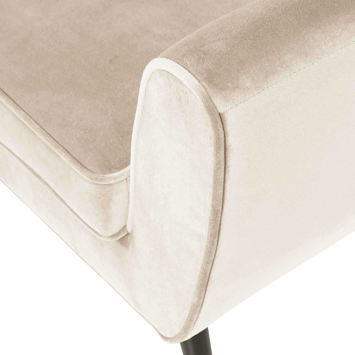 Velvet fauteuil ROCCO gebroken wit