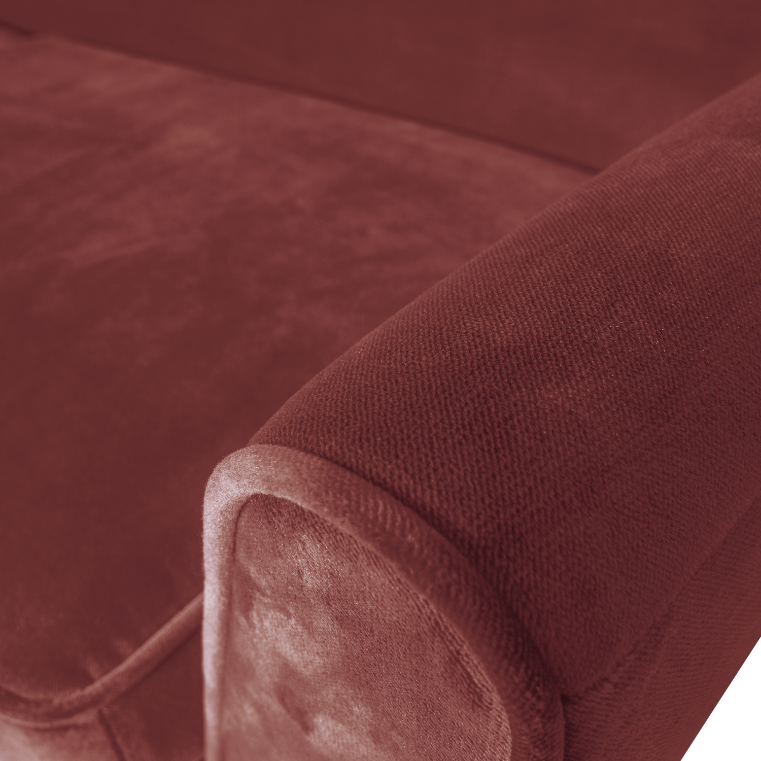 Sofa aus Samt für 4 Personen ROCCO burgunderrot