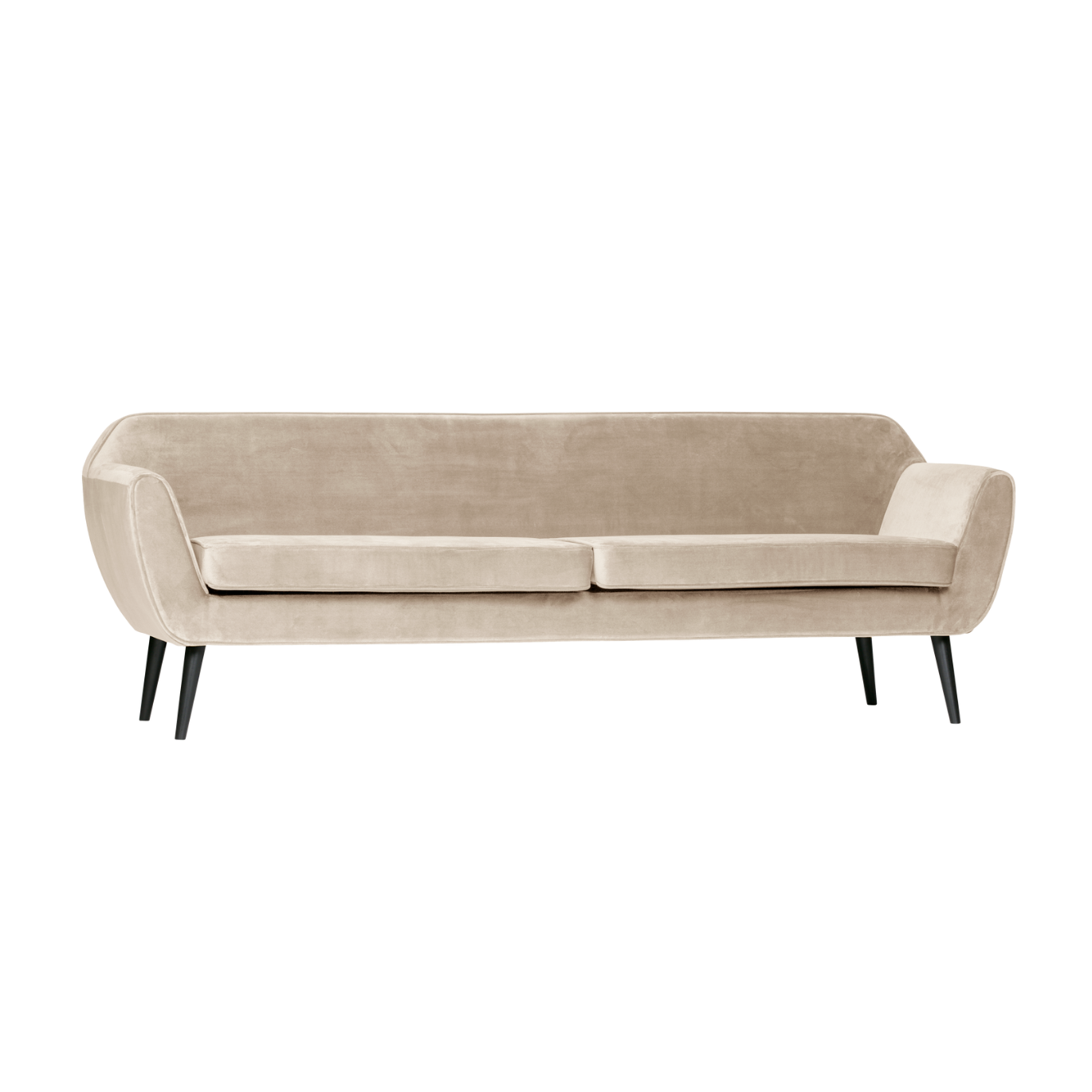 Sofa aus Samt für 4 Personen ROCCO gebrochenes Weiß