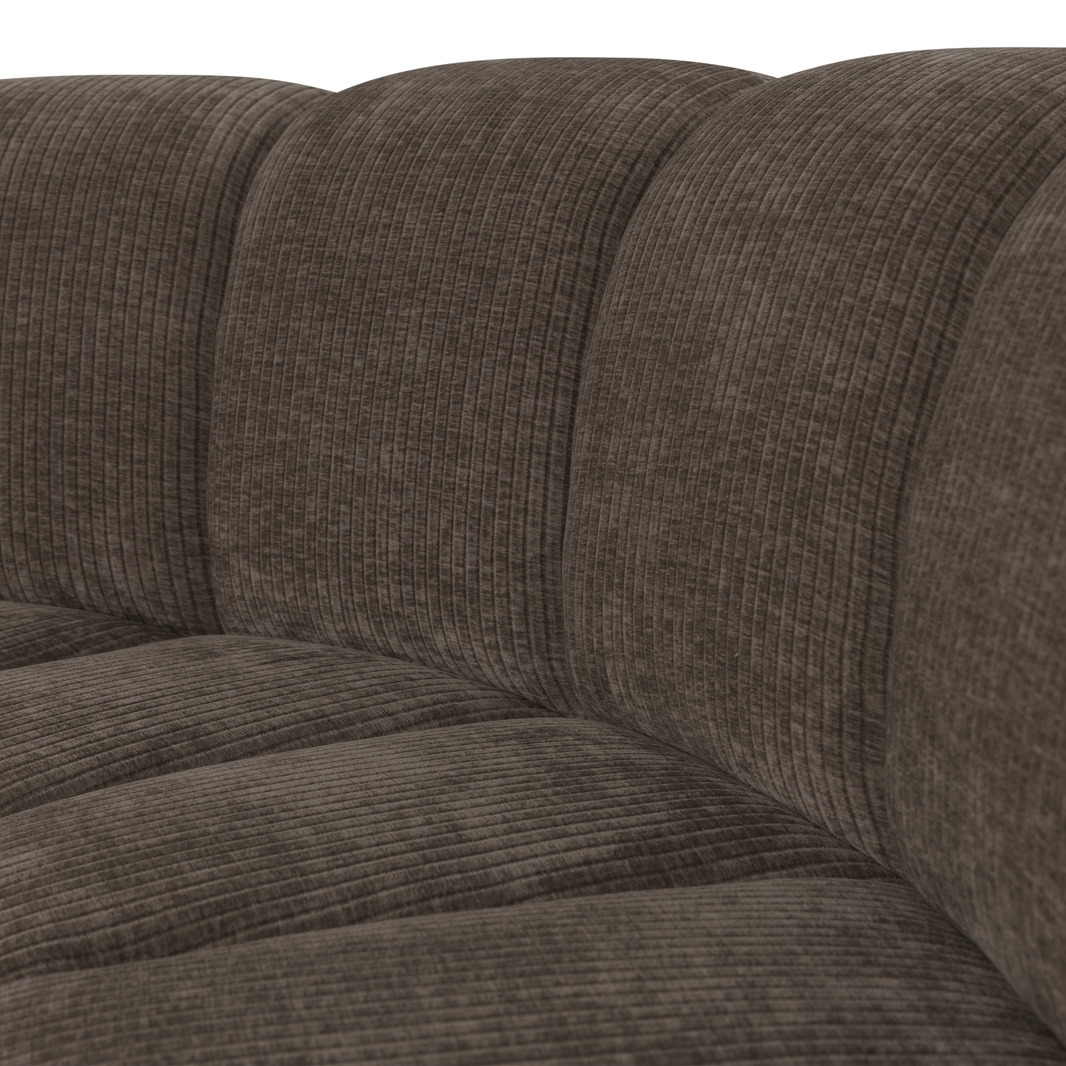 Modulares Sofa MOJO - halbr Eckelement braunes Cord
