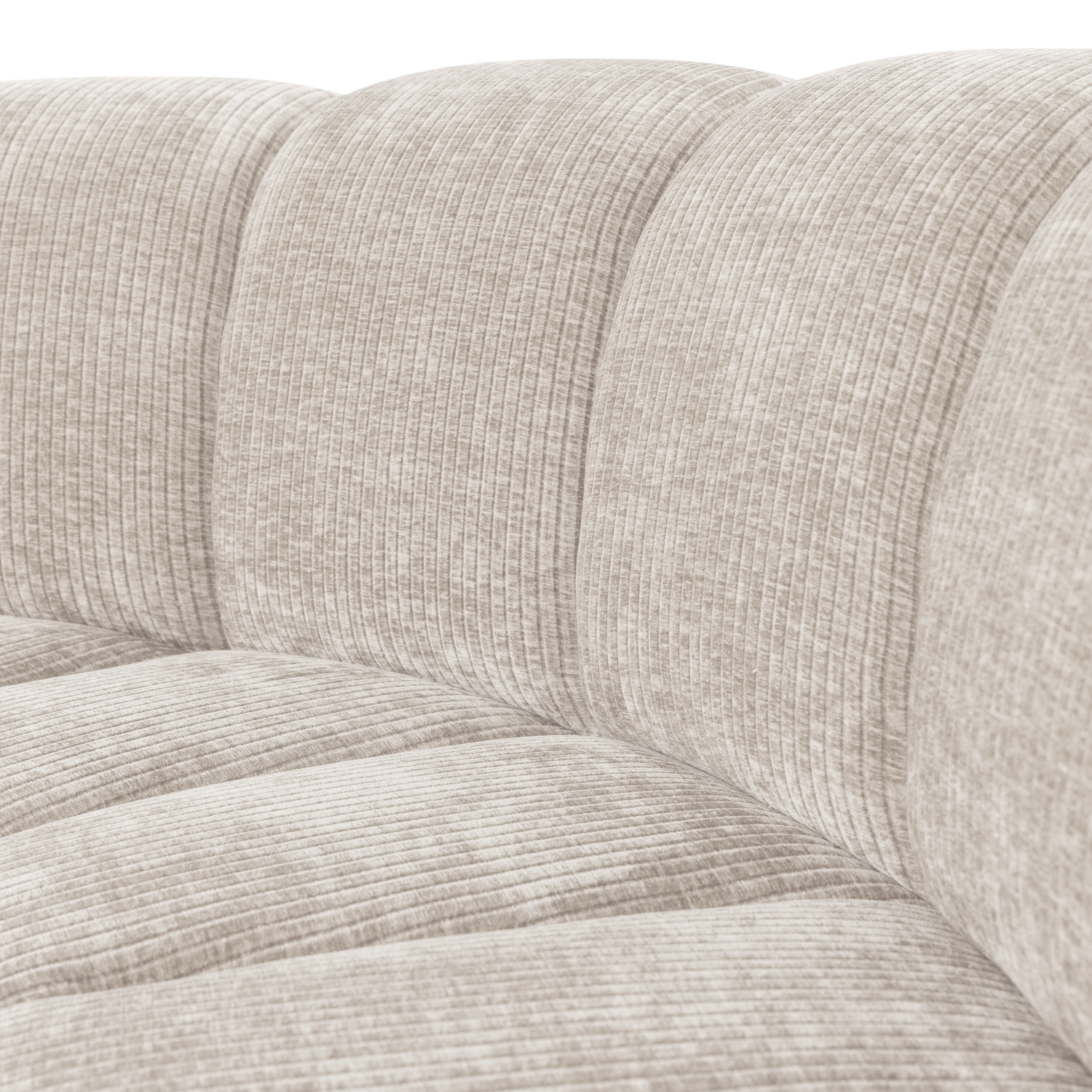 MOJO Modular Sofa - Curved Corner Element in Ecru Corduroy
