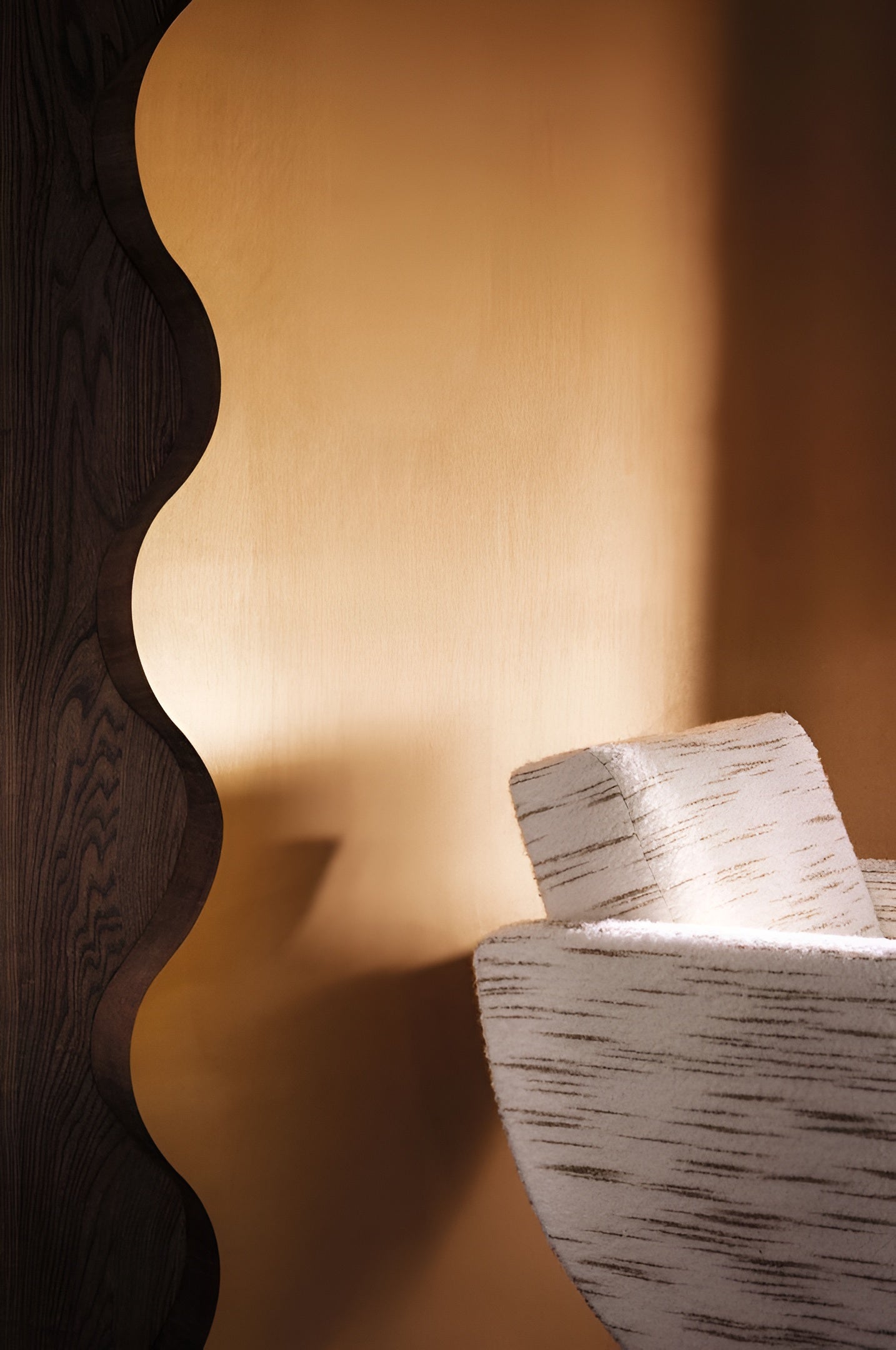 Smooth Velvet Textile Wallpaper HESTIA - Mustard