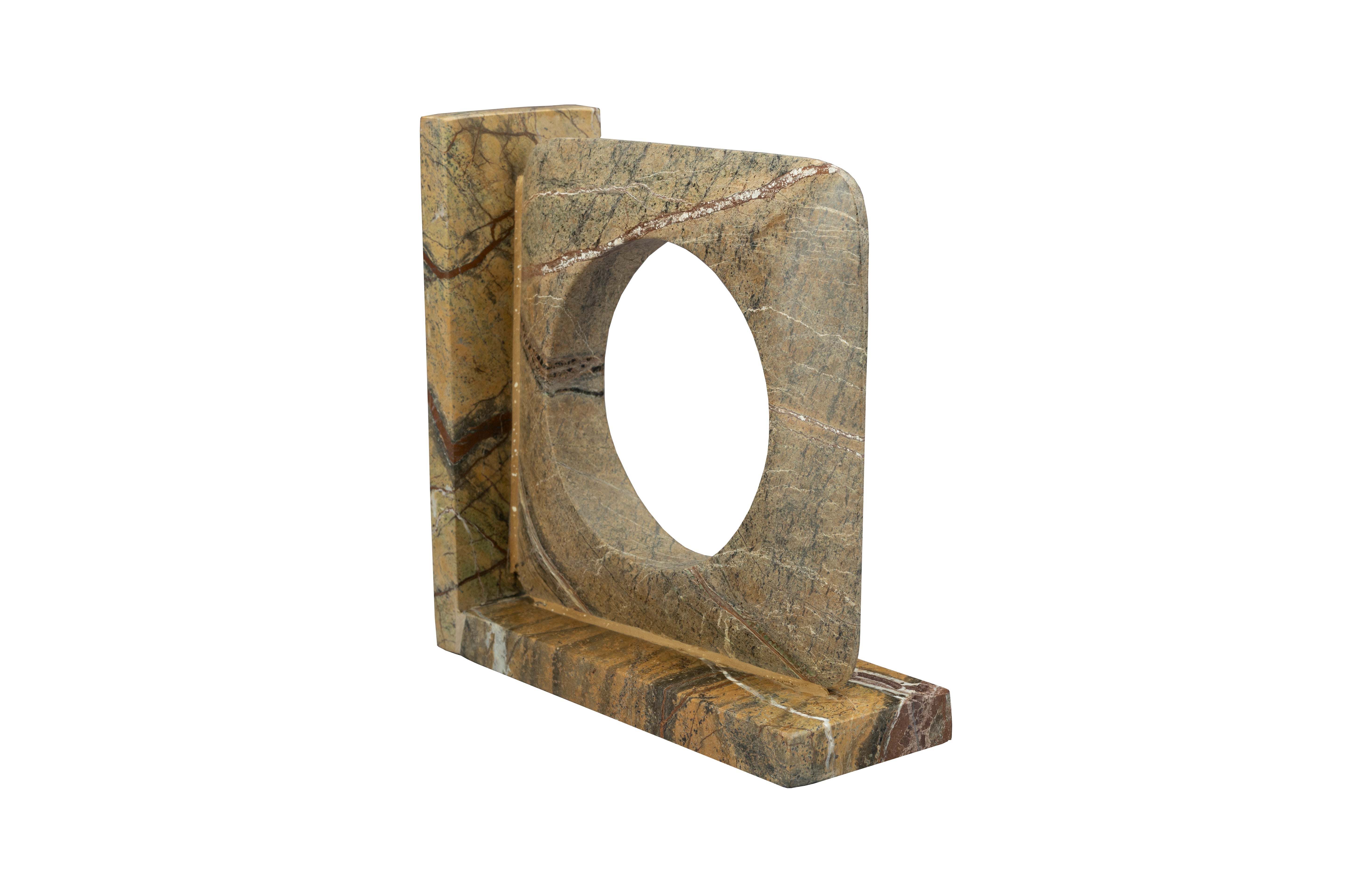 SATPURA Brown Marble Bookend Set