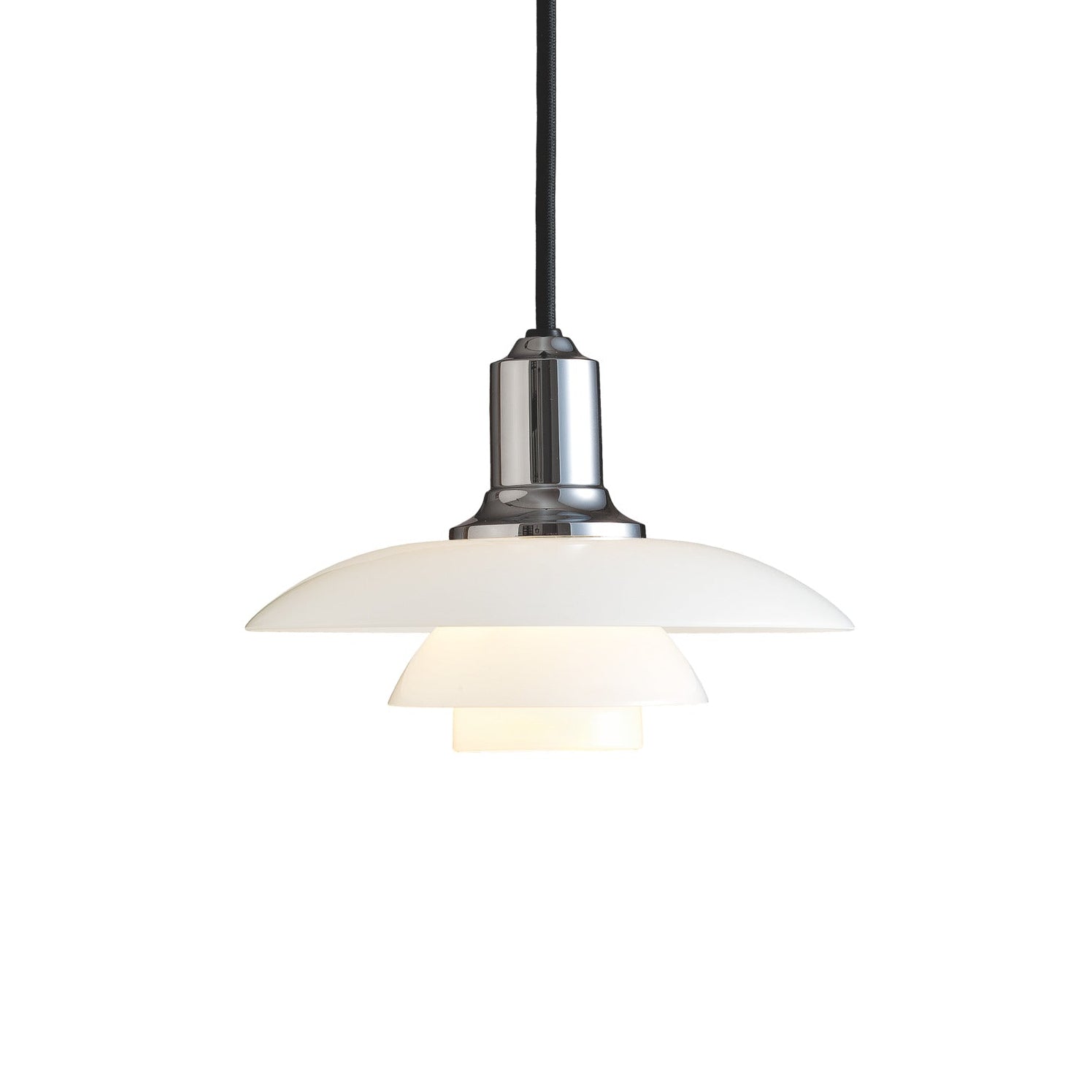 PH 2/1 pendant lamp white with chrome finish