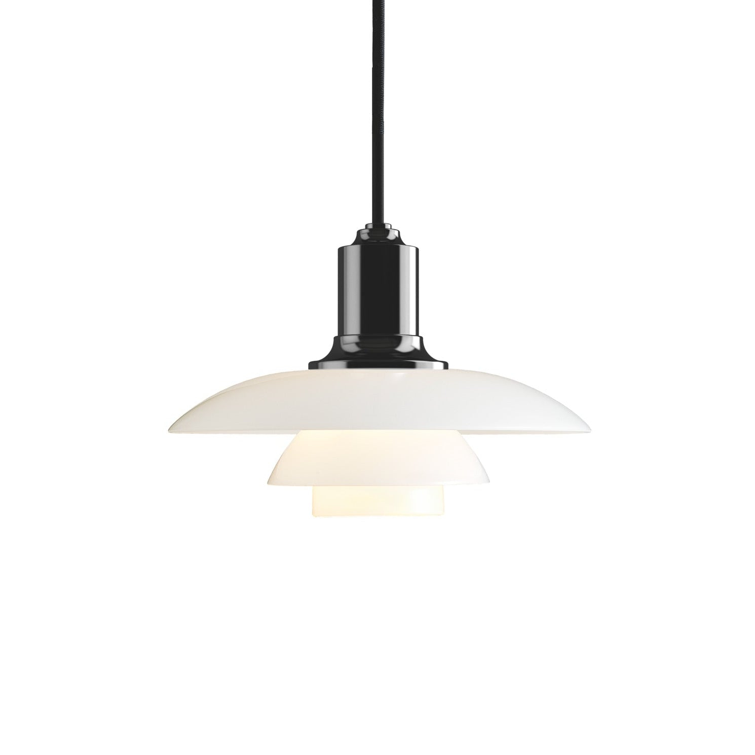 PH 2/1 pendant lamp white with black finish