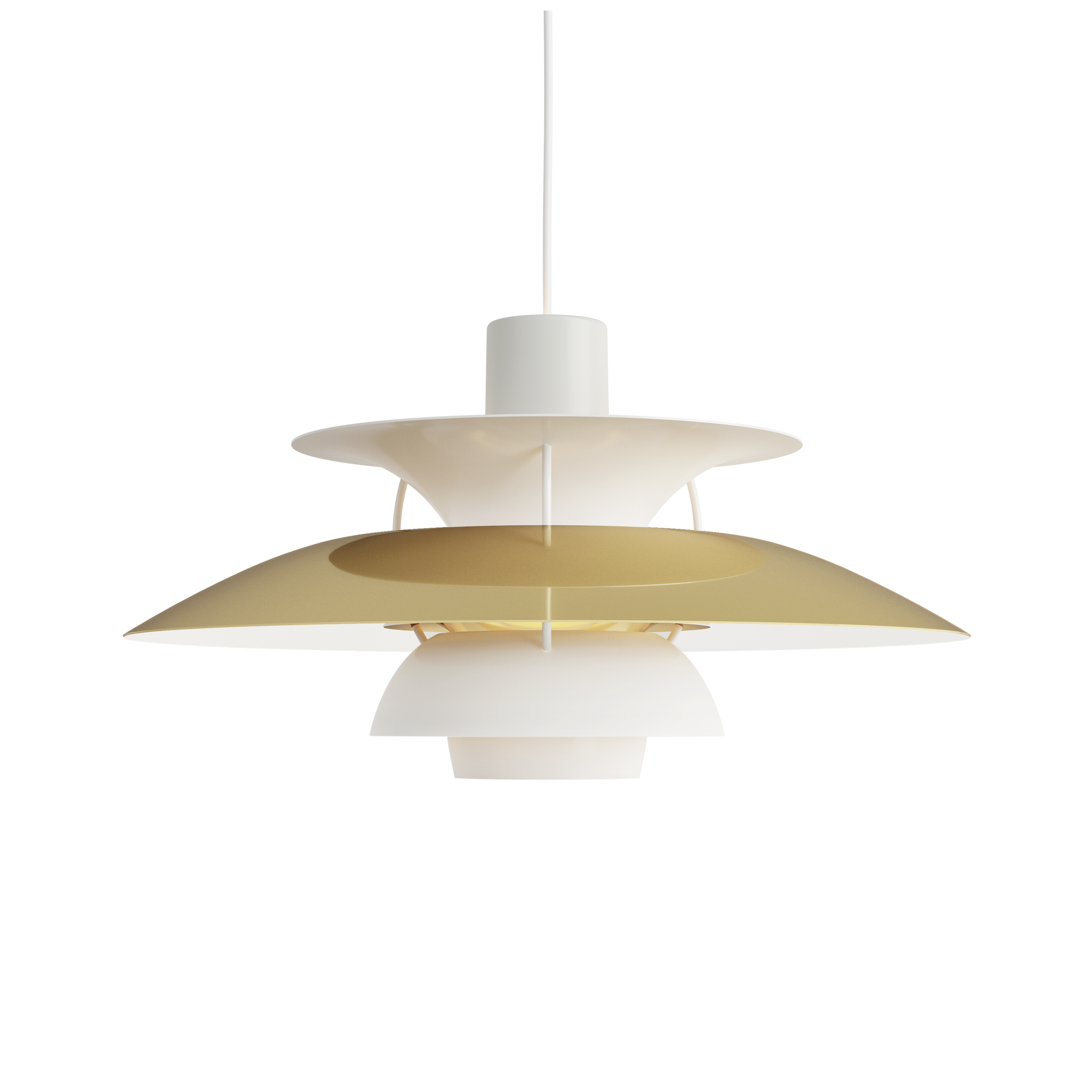 PH 5 pendant lamp white with gold