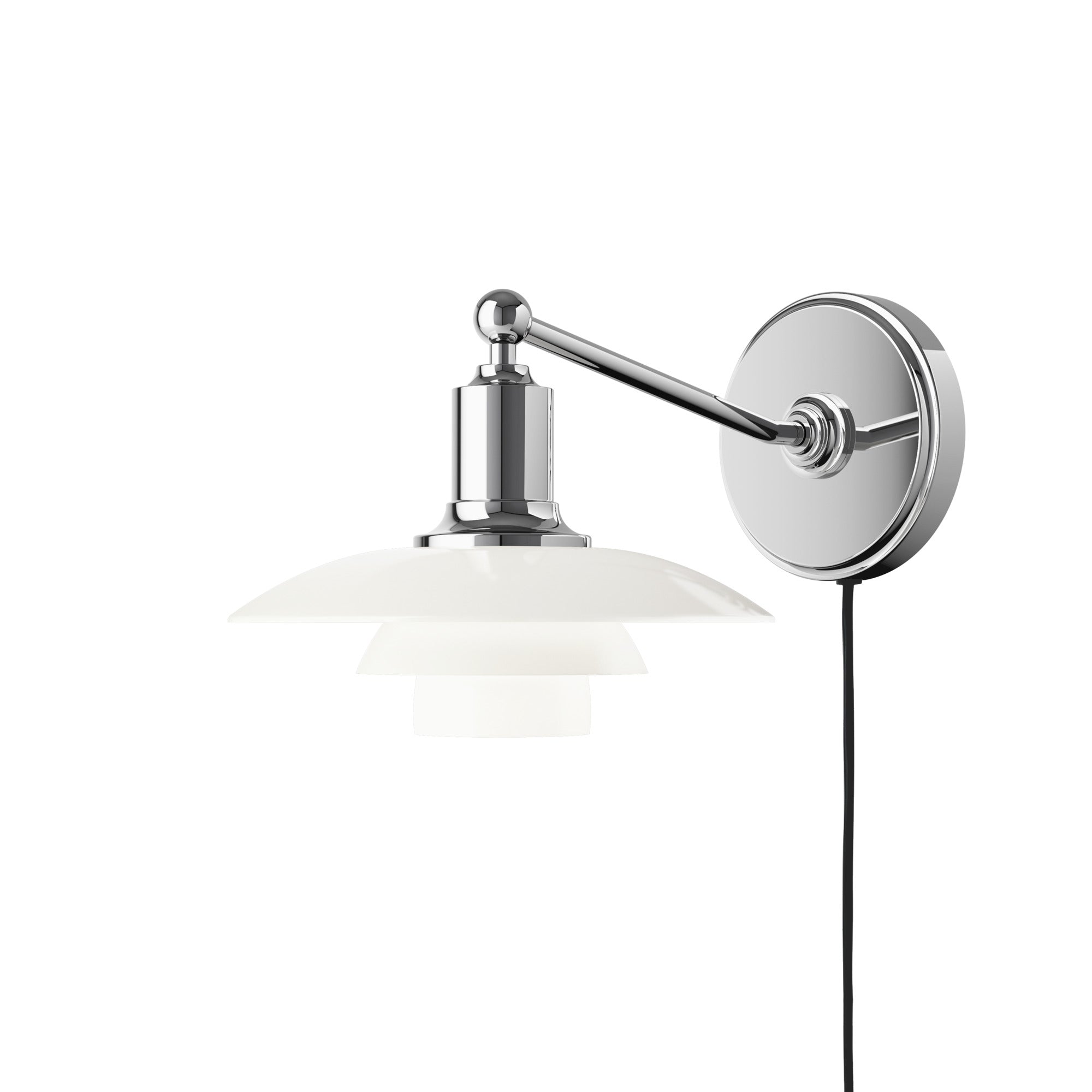 PH 2/1 Wall Lamp white with chrome base