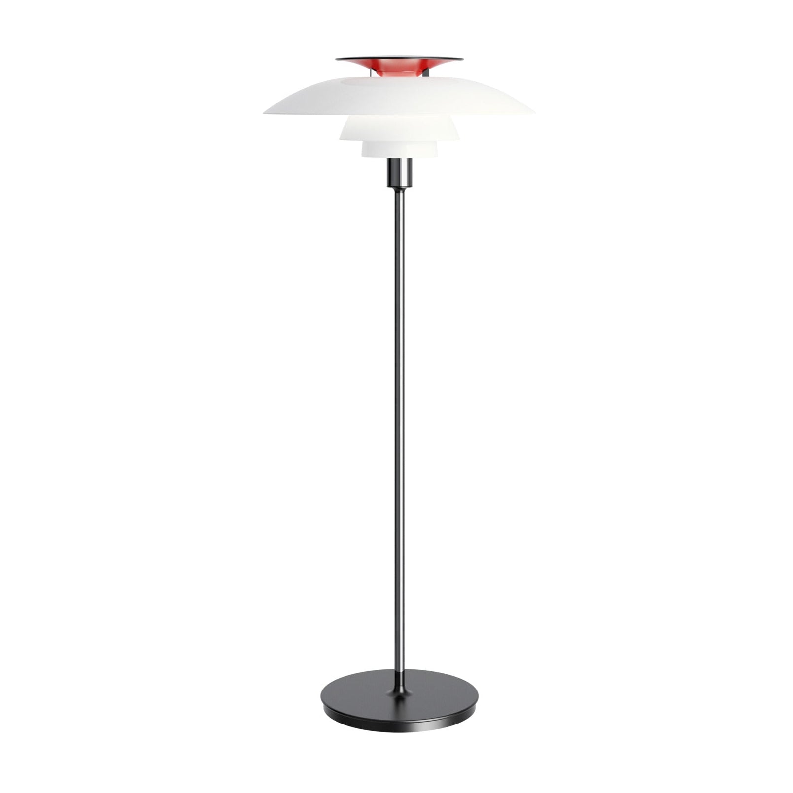 Vloerlamp PH 80 wit met verchroomde voet