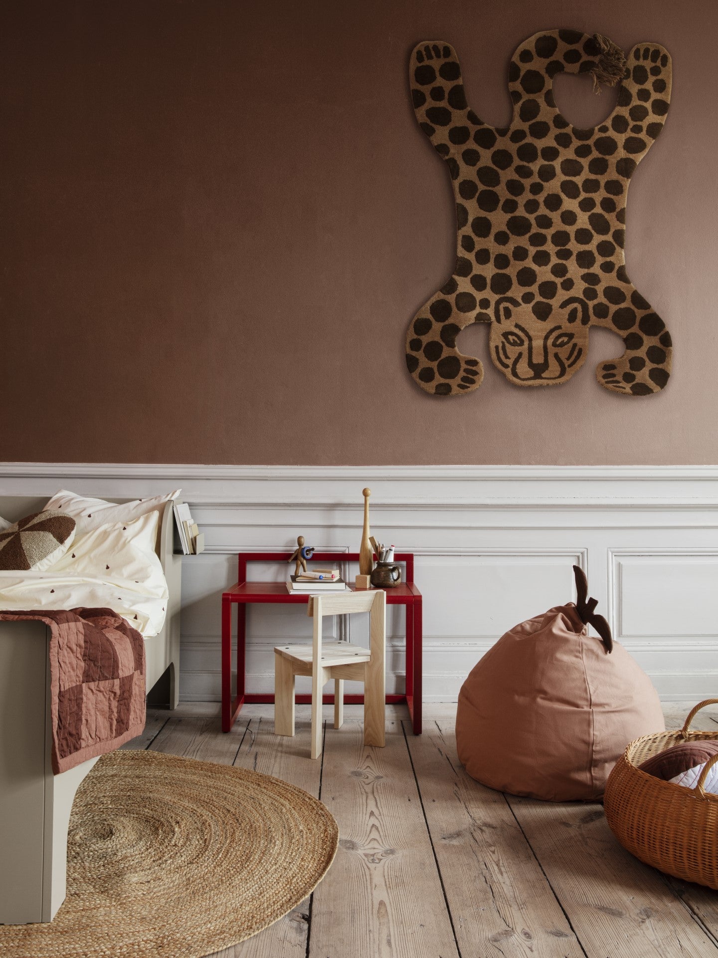Decoratieve vloerkleed SAFARI LEOPARD bruin