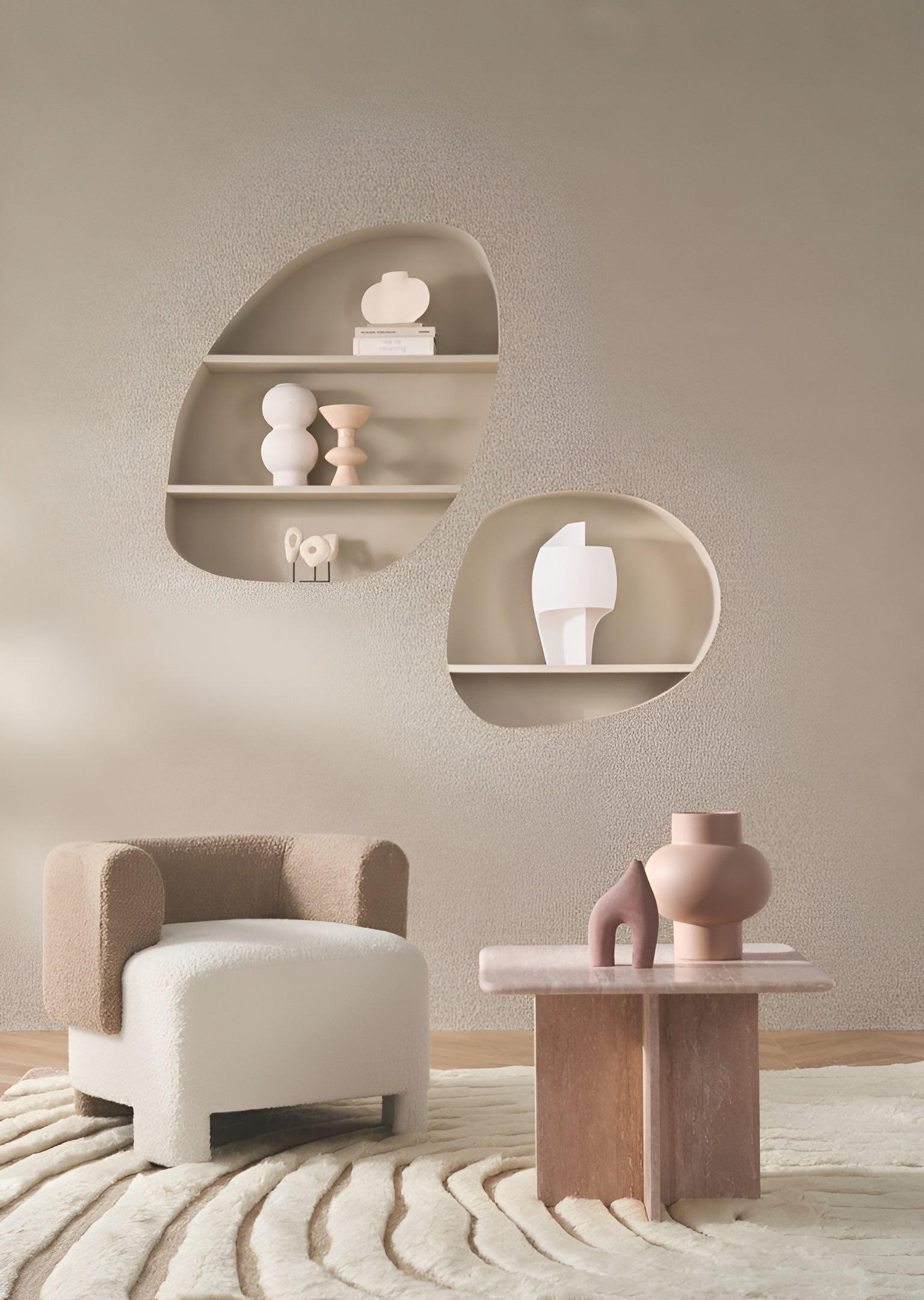 Exquisite Structural Textile Wallpaper Boucle - Gray Linen