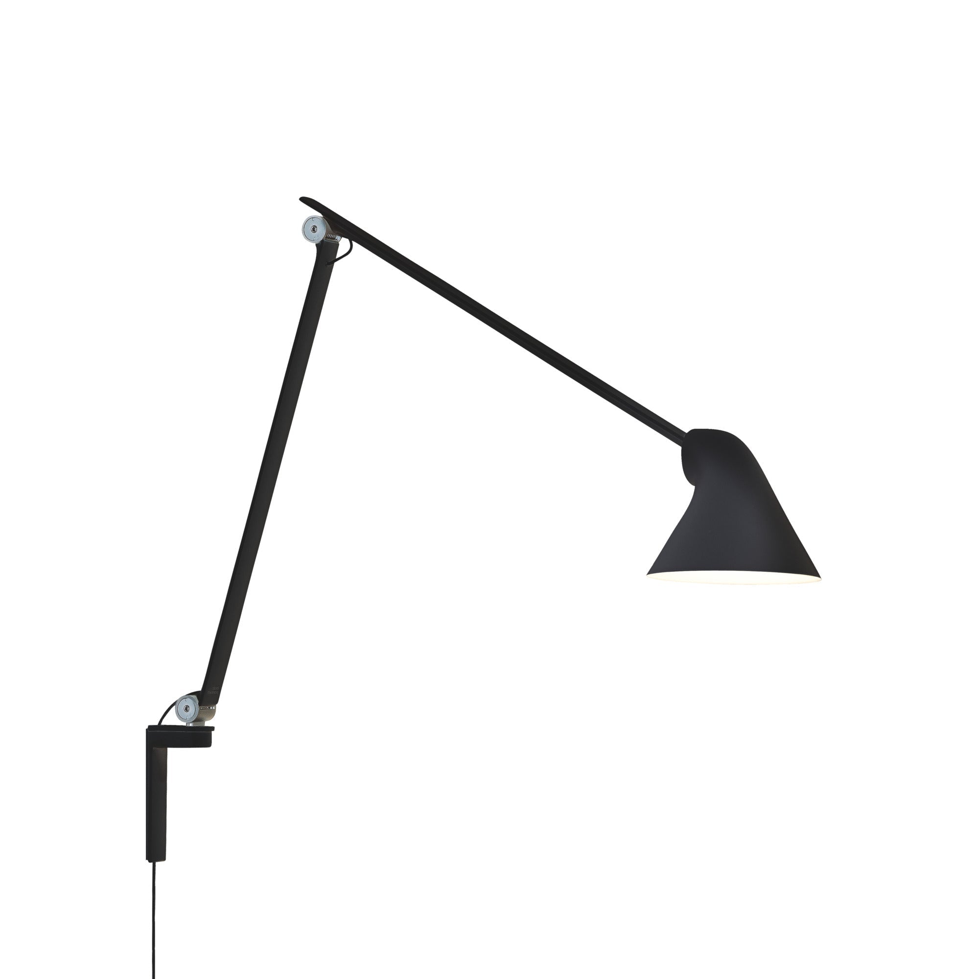 Zwarte wandlamp met verstelbare arm NJP