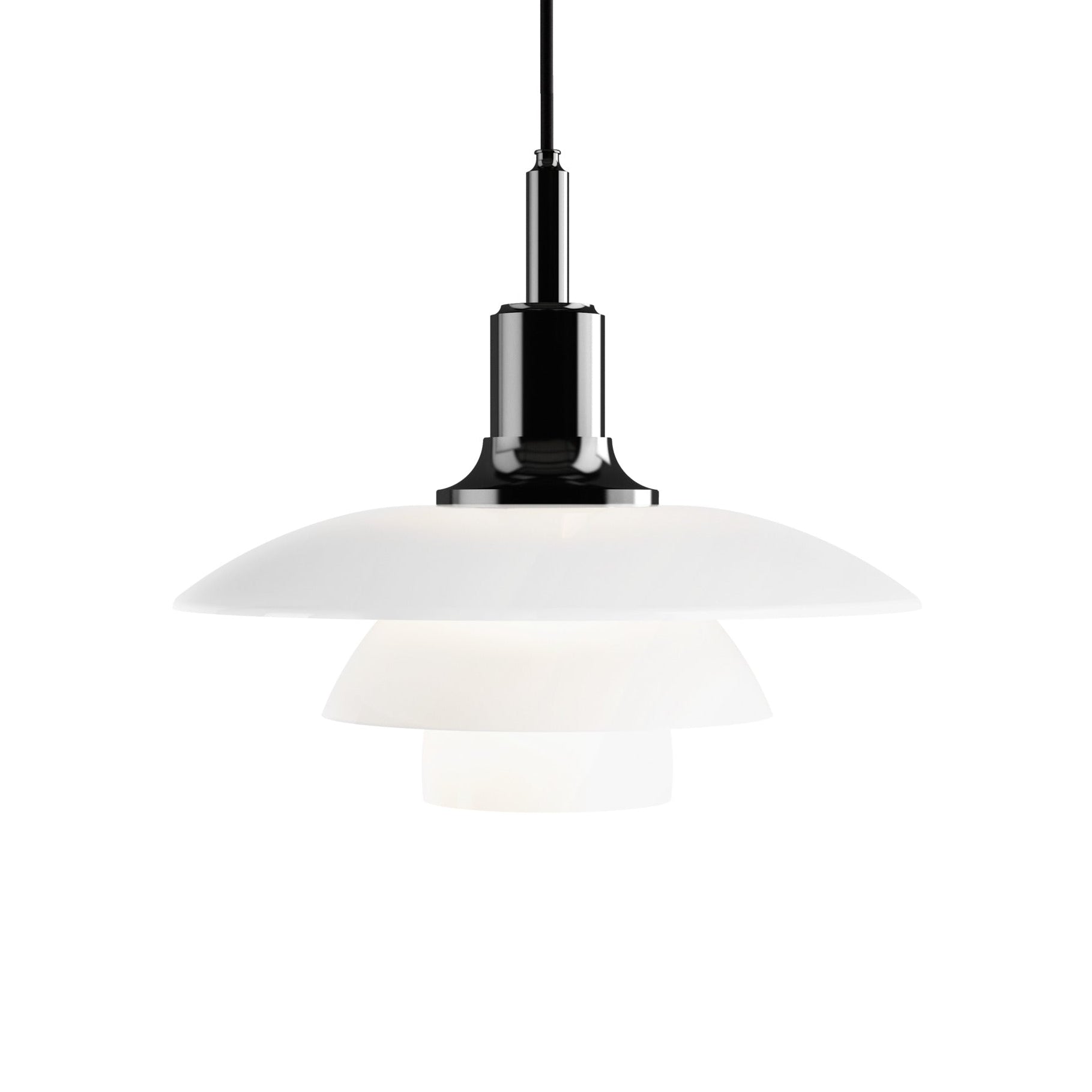 PH 3½-3 Pendant Lamp white with black finish