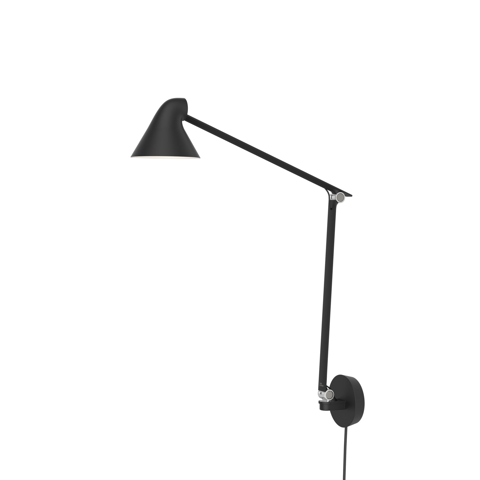 Zwarte wandlamp met verstelbare arm NJP