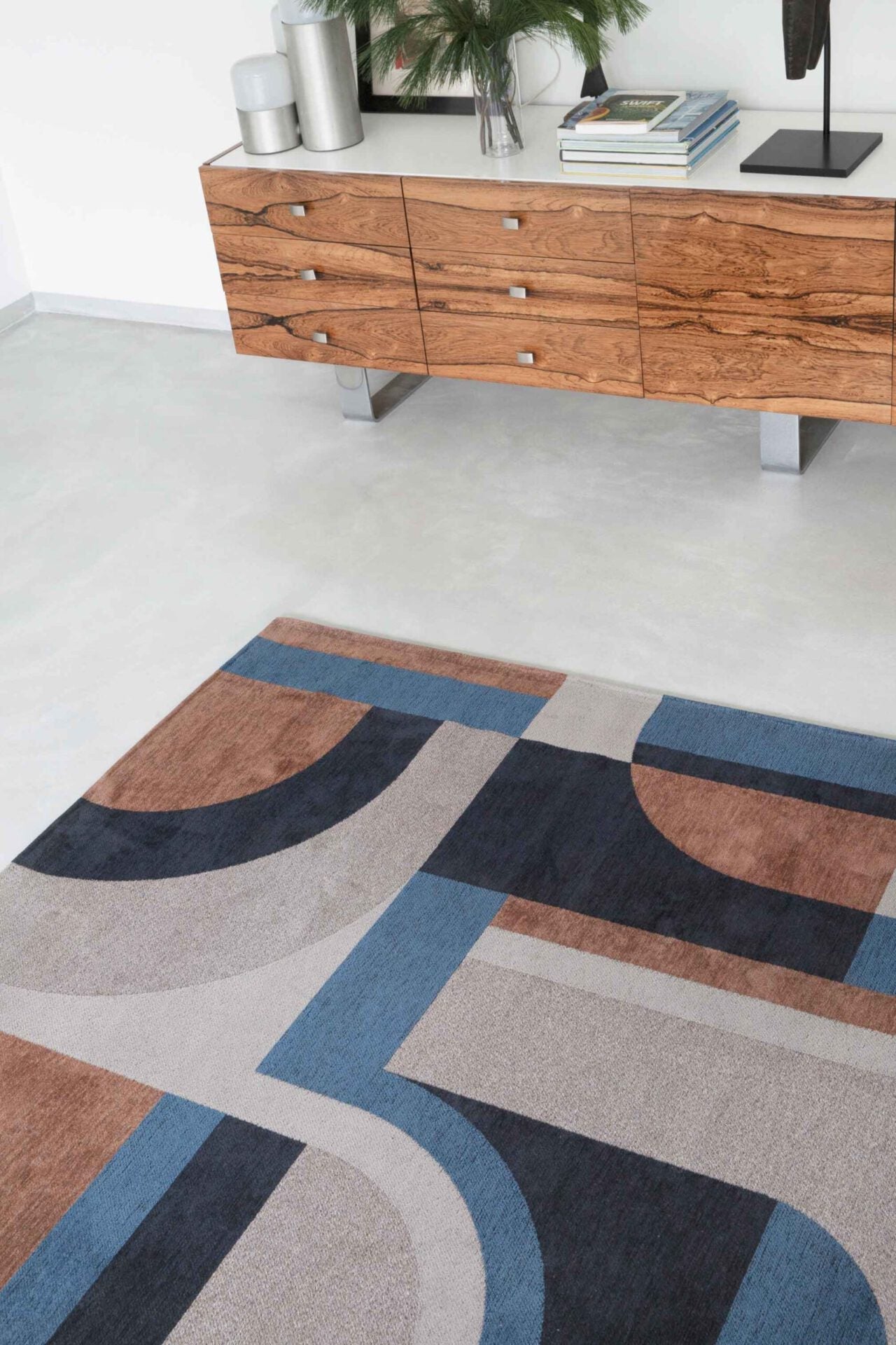 Dywan MODULE CAMEL BLUE beżowo-niebieski – Louis de Poortere