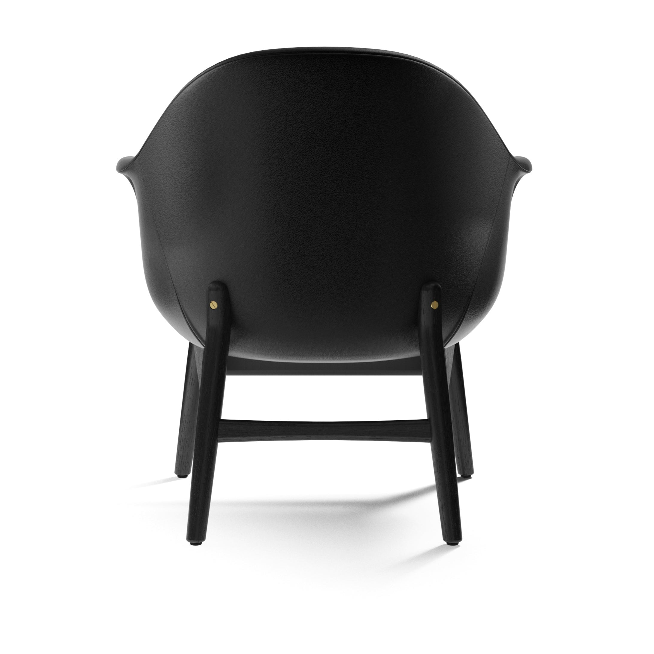 HARBOUR armchair black leather with black oak base
