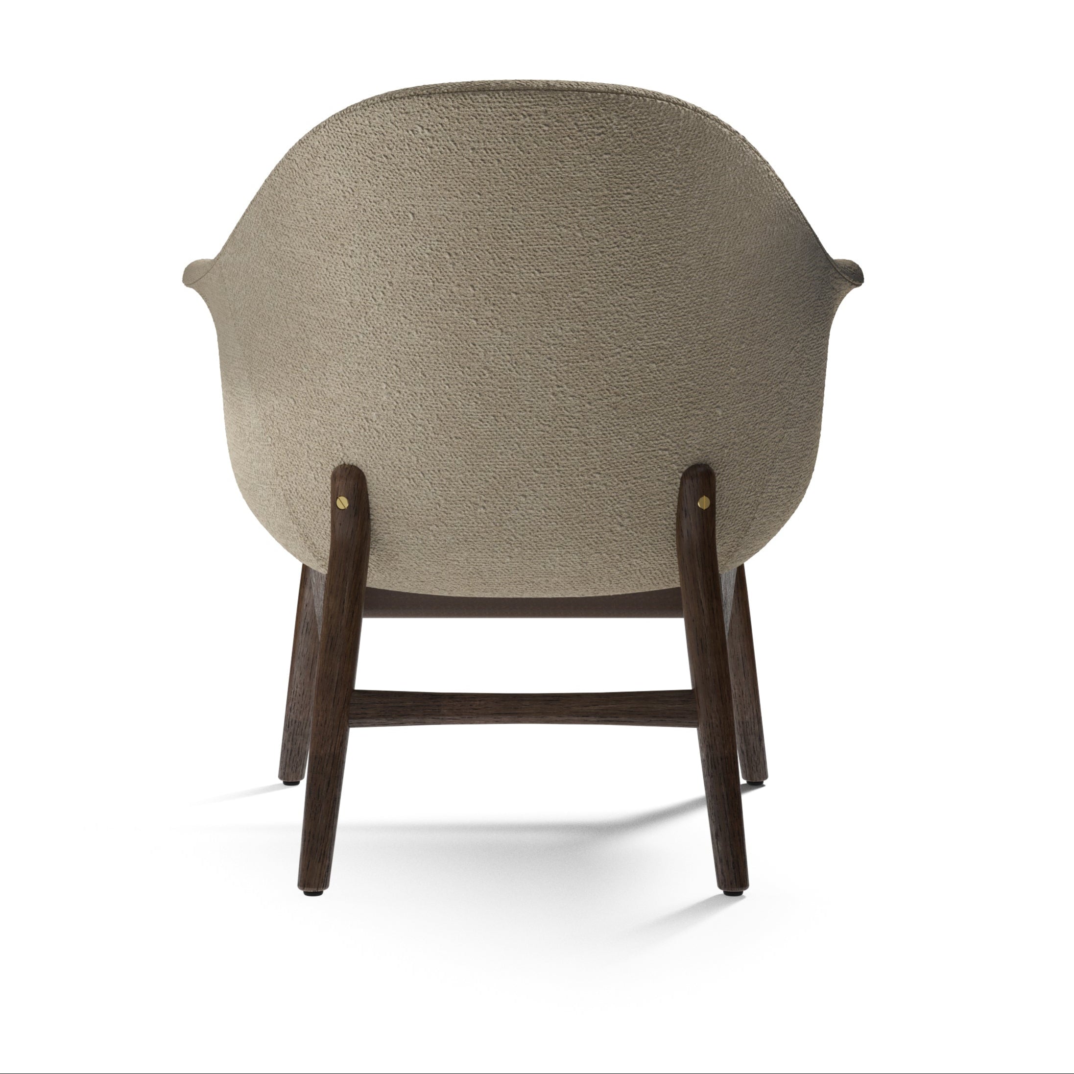 HARBOUR beige armchair with a dark oak base