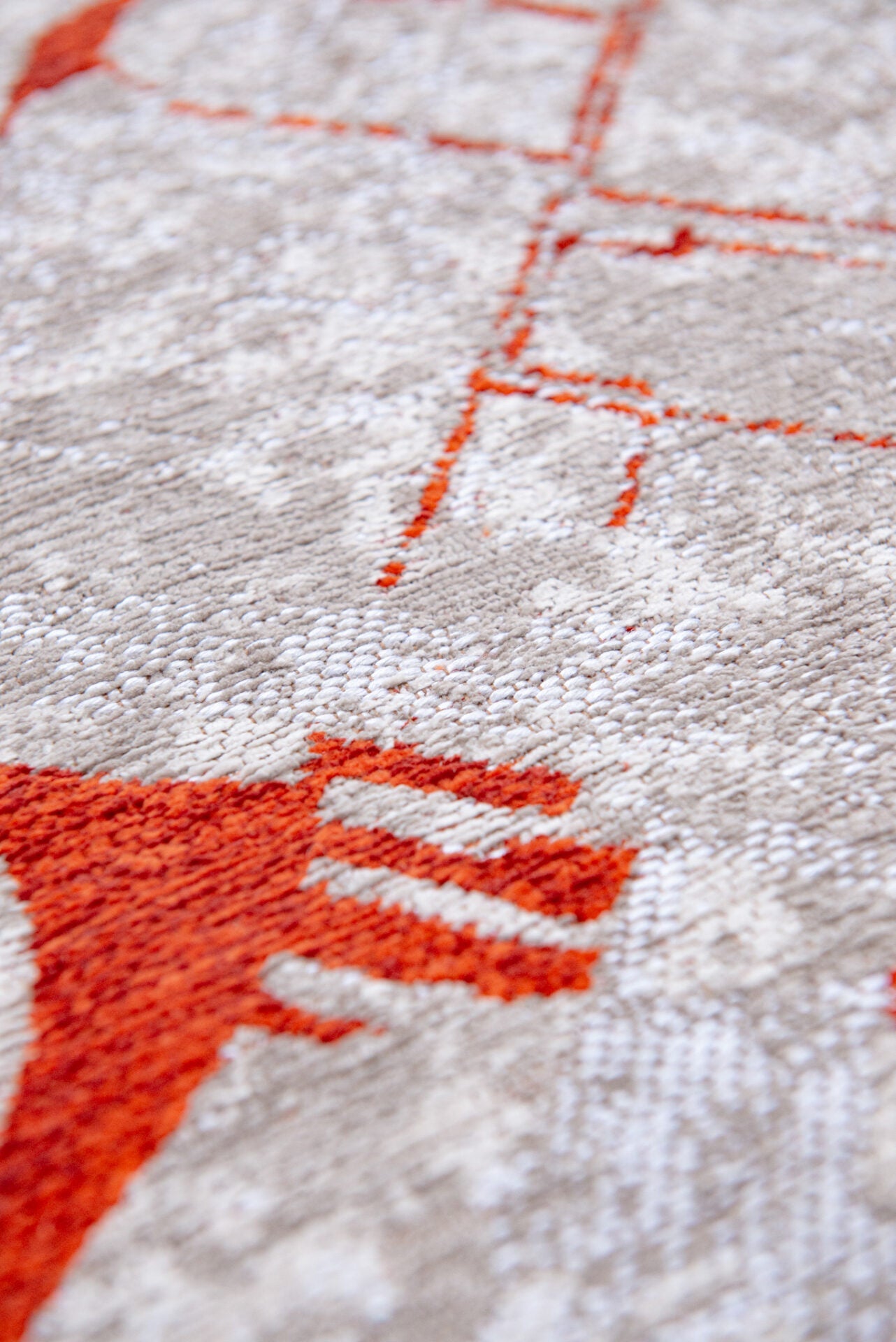 Dywan okrągły CITIES AMSTERDAM ORANGE CUT czerwony do salonu